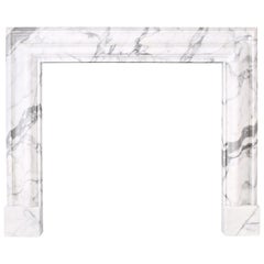 Baroque Bolection Fireplace Mantle in Italian White Statuary Marble