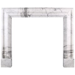Baroque Bolection Fireplace Surround in Italian White Statuary Marble Fireplace2