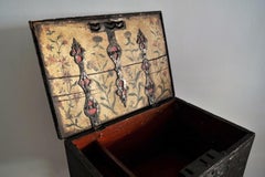 Baroque Box with Interior Paint on Stand, Origin Norway, Dated 1760
