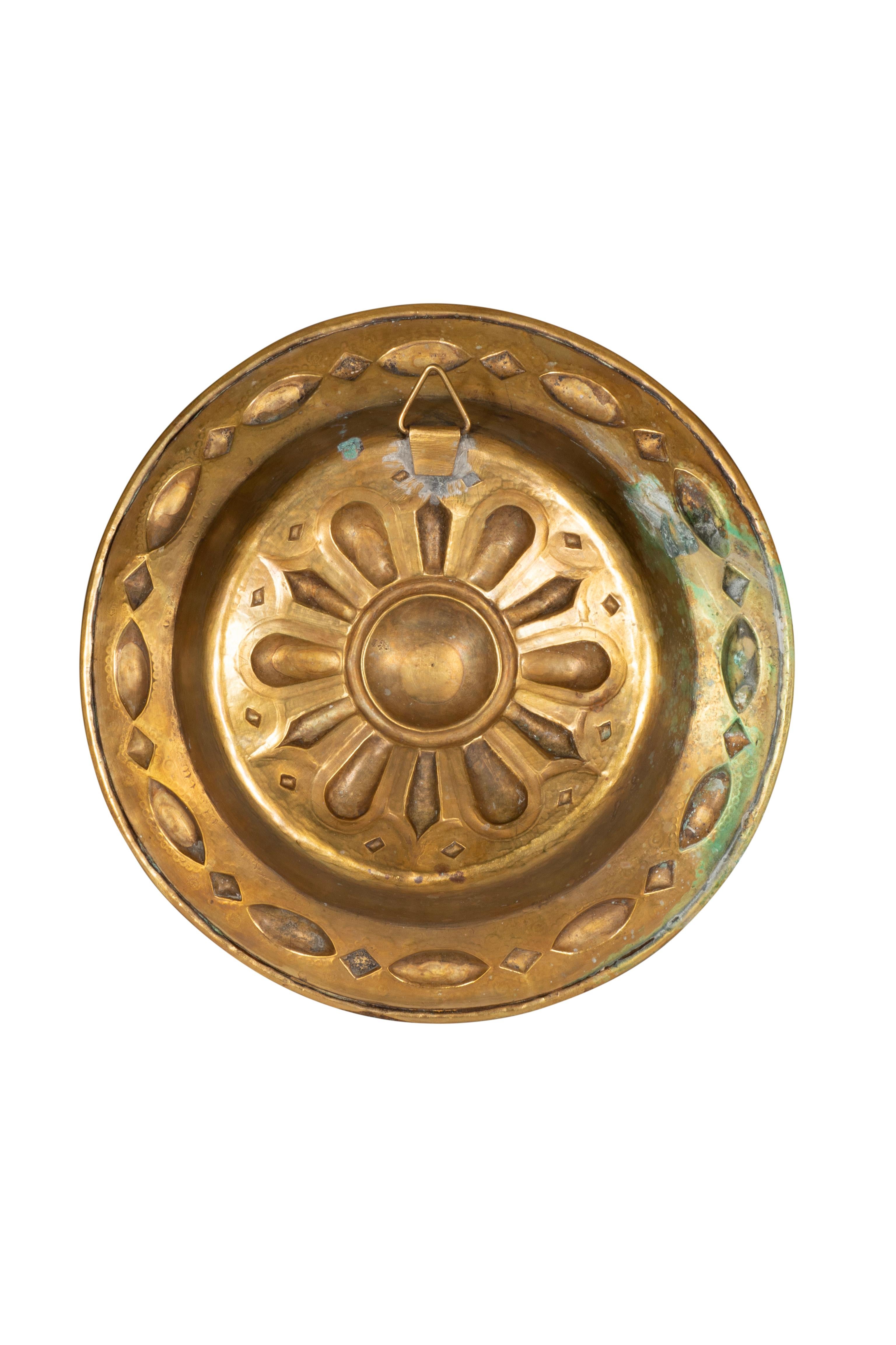 18th Century Baroque Brass Alms Plate For Sale