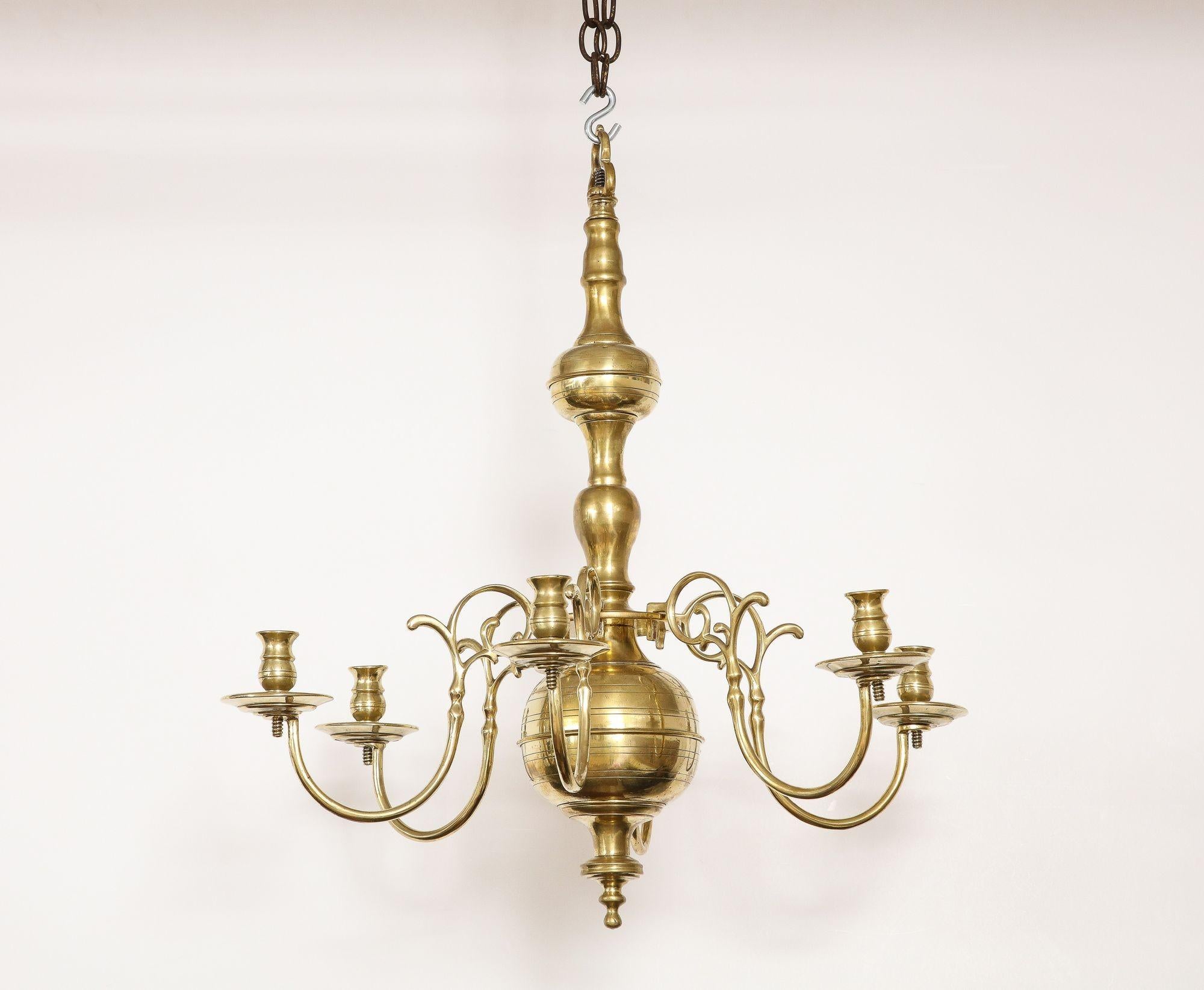 Baroque Brass Six Light Chandelier 6