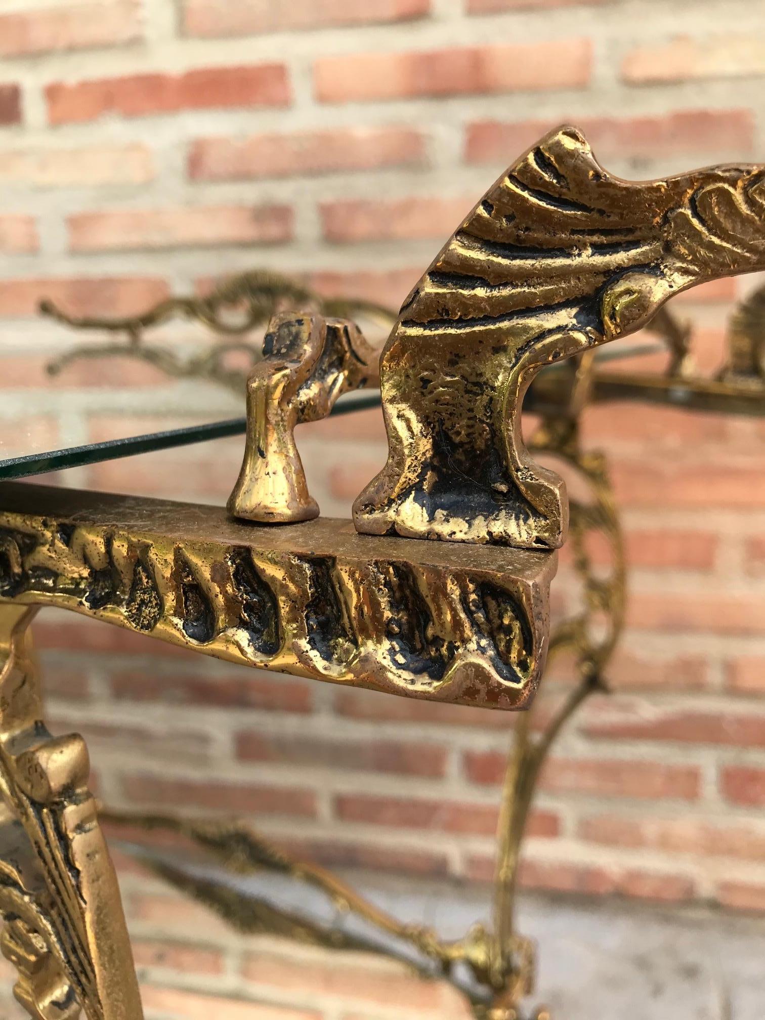 Baroque Brass Two-Tier Bar Cart 3