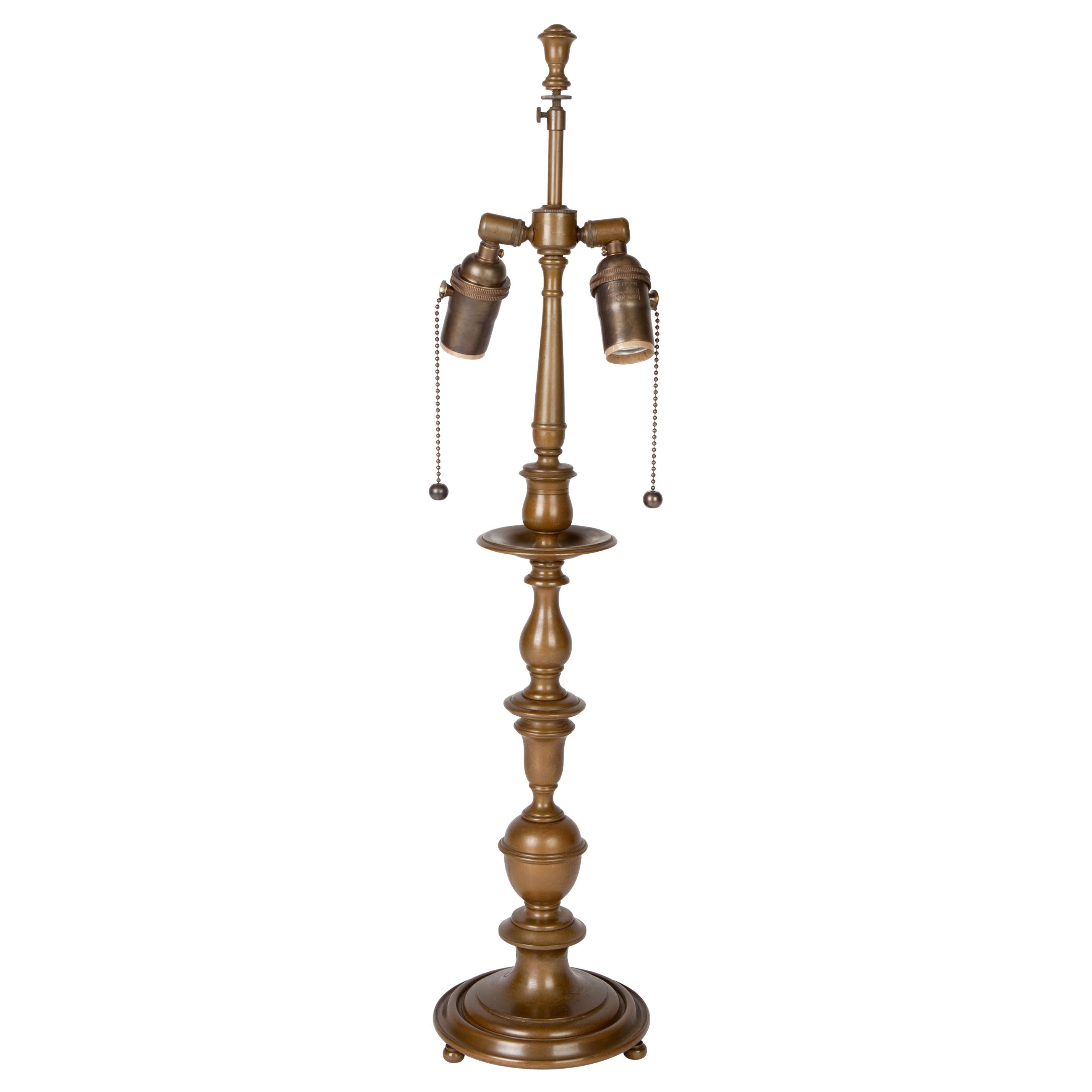Antique Bronze Baroque Library Desk Lamp Signed by Edward F. Caldwell Circa 1950 For Sale