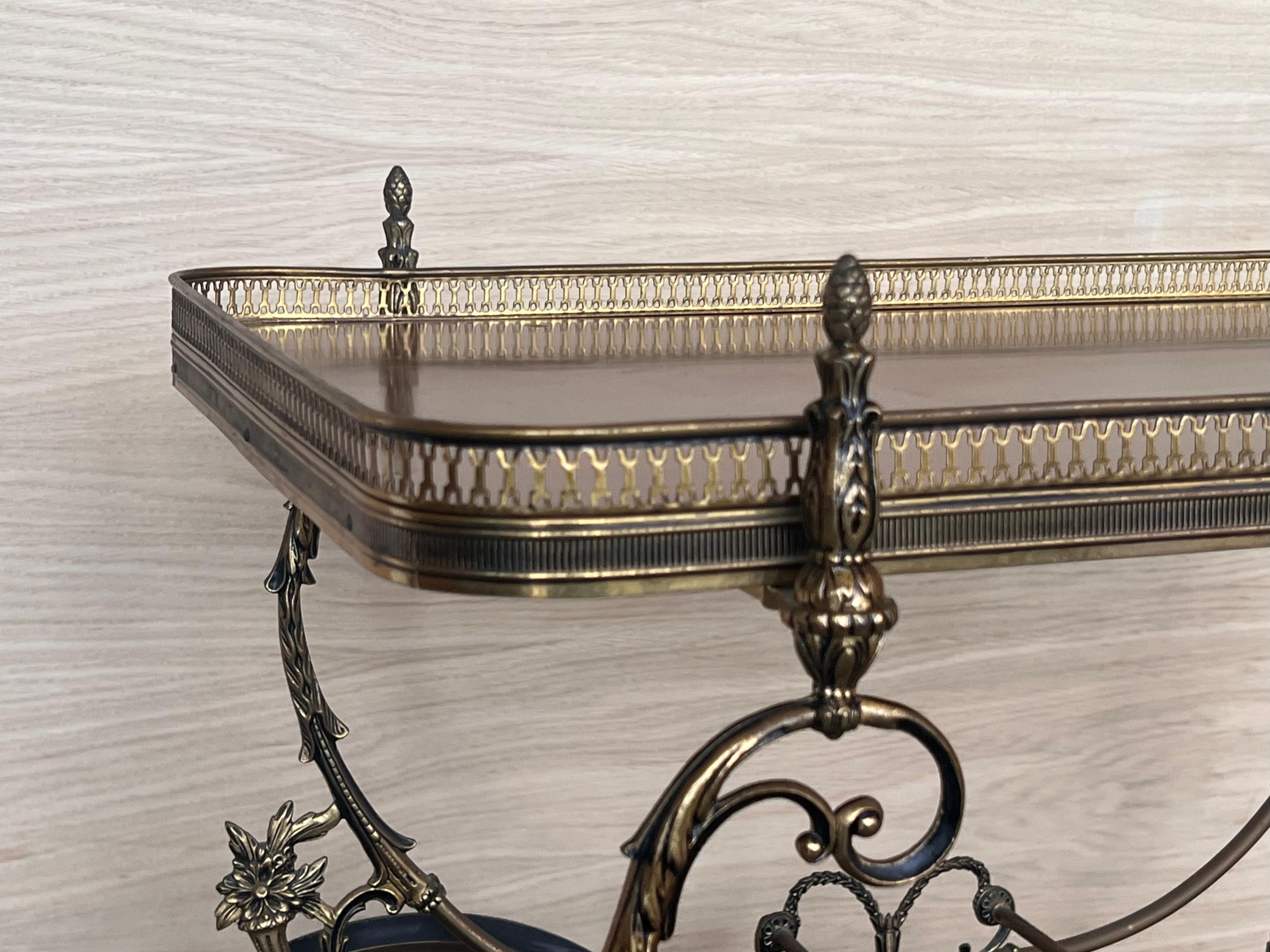 Baroque Bronze Two Tier Bar or Tea Cart 3
