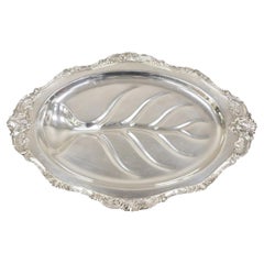 Used Baroque by Wallace 259 Silver Plated Meat Cutlery Serving Platter Tray