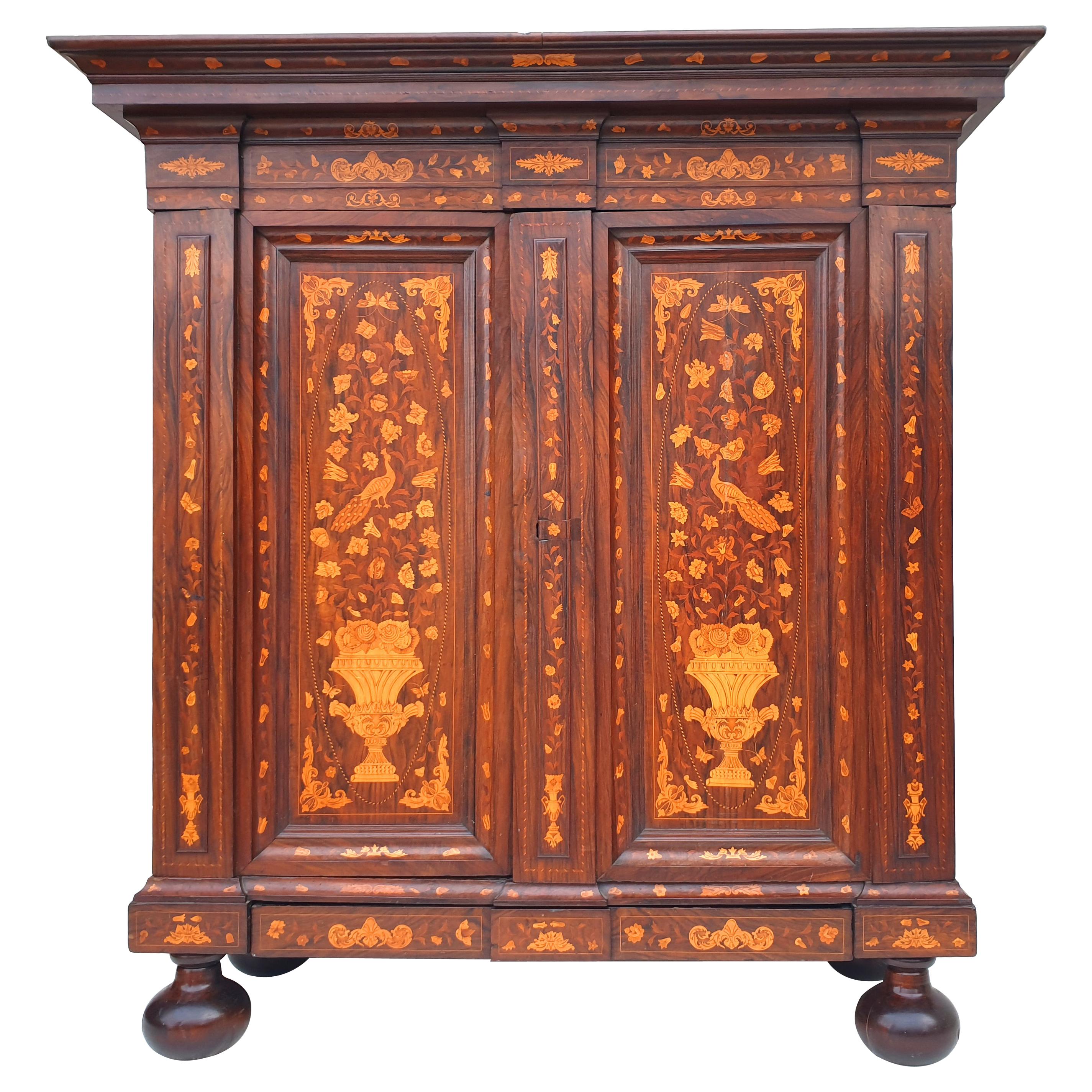 Baroque Cabinet, Amsterdam, Netherlands, 1730s. Walnut on Oak