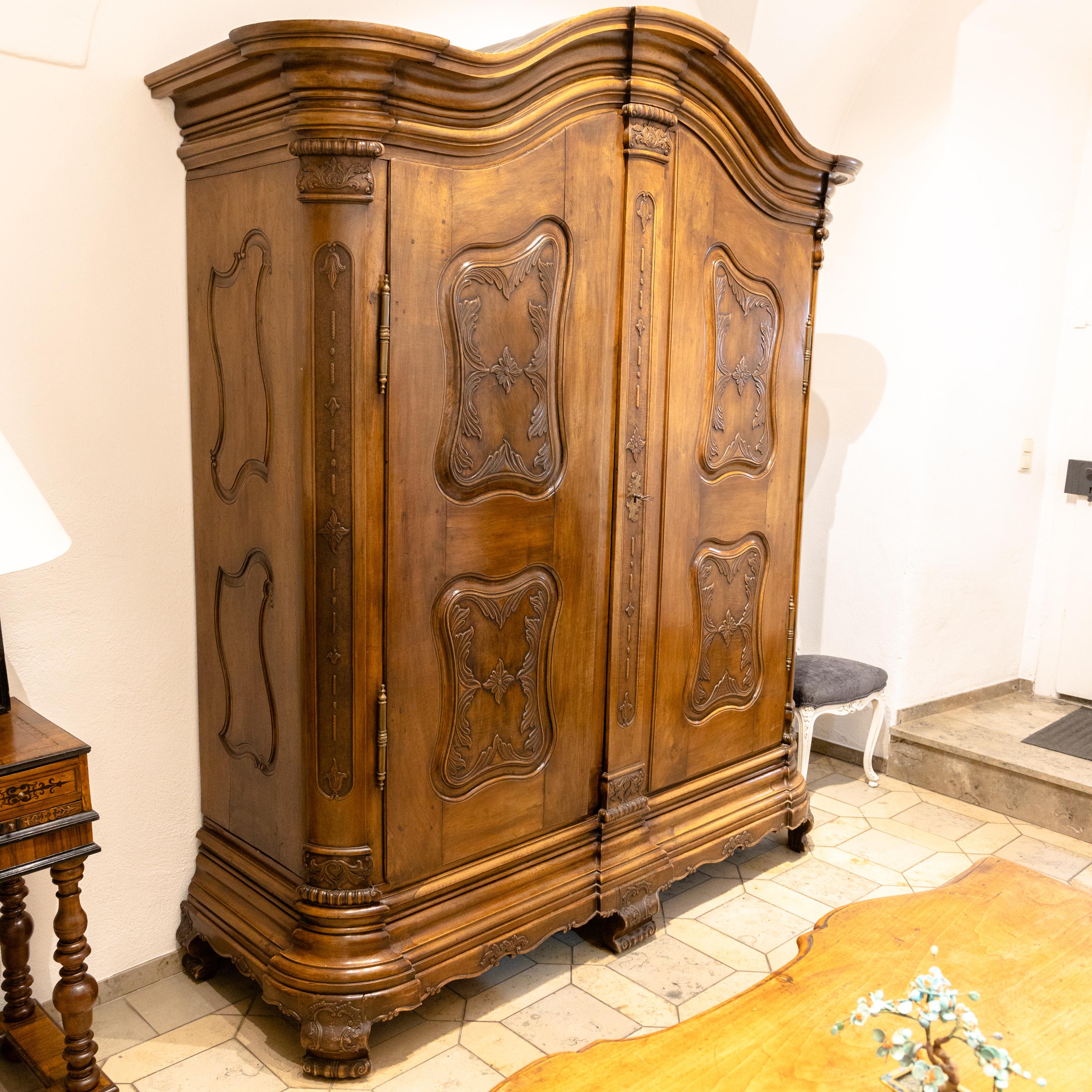 Baroque Cabinet, Solid Walnut, Central Germany, Dated 1776 6