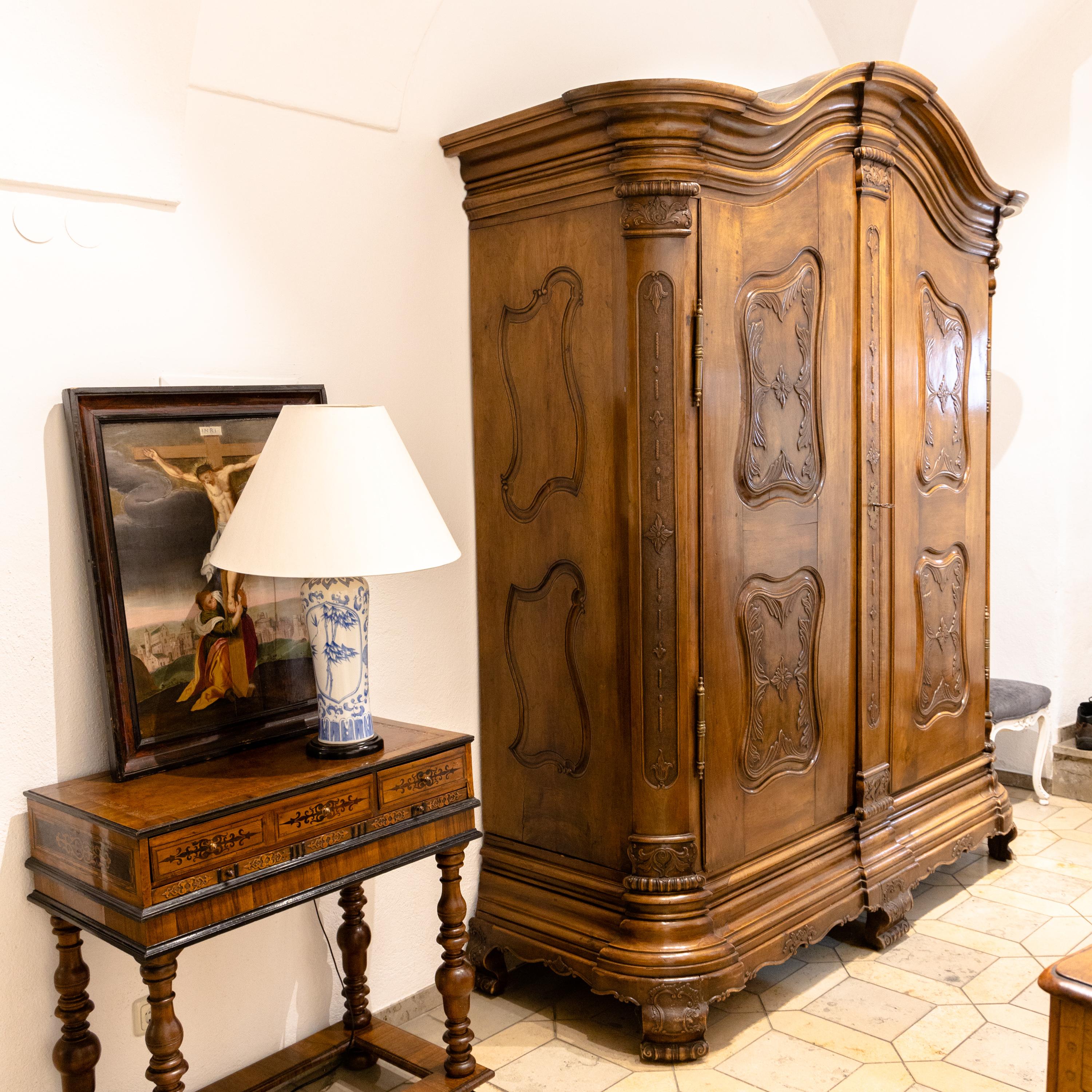 Baroque Cabinet, Solid Walnut, Central Germany, Dated 1776 4