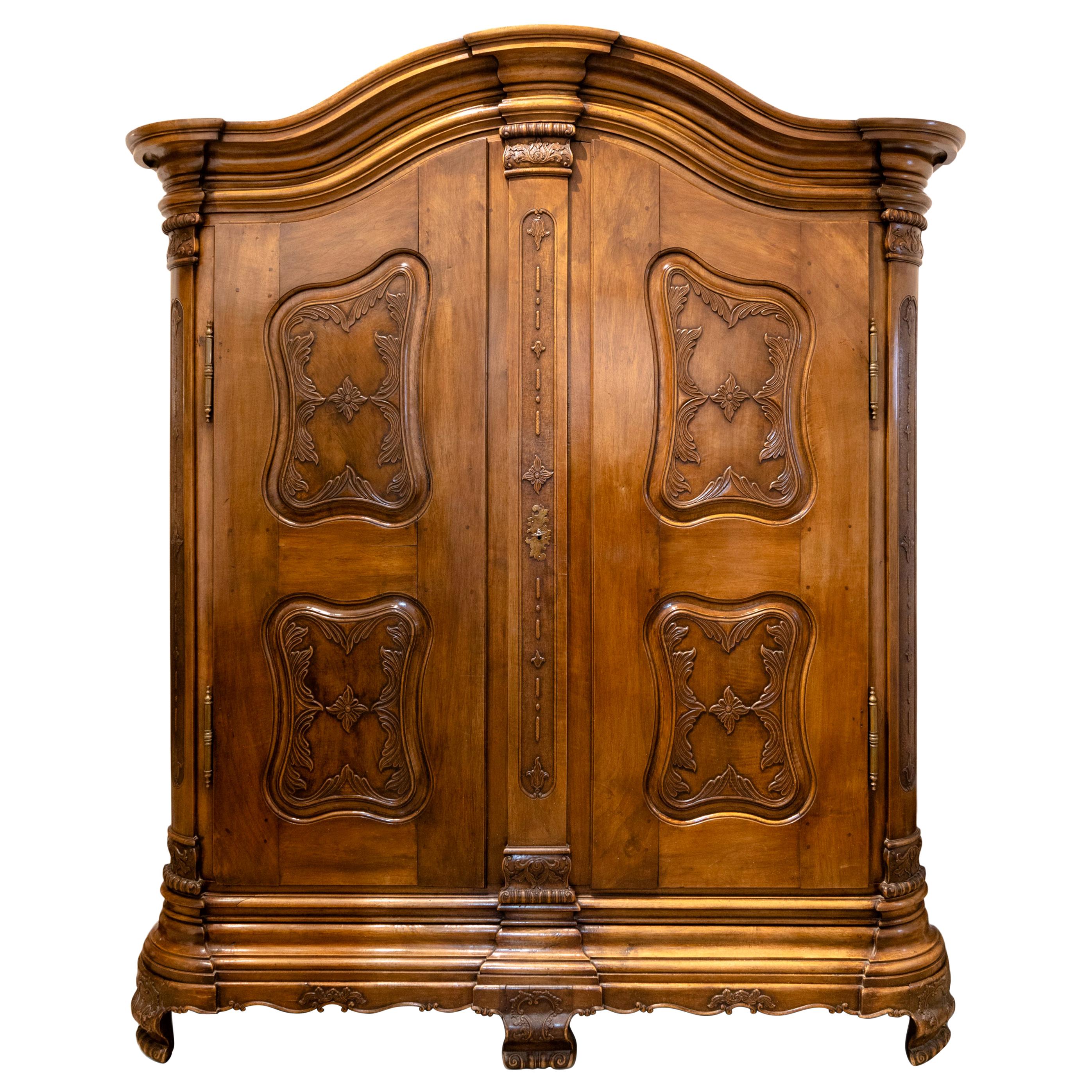 Baroque Cabinet, Solid Walnut, Central Germany, Dated 1776