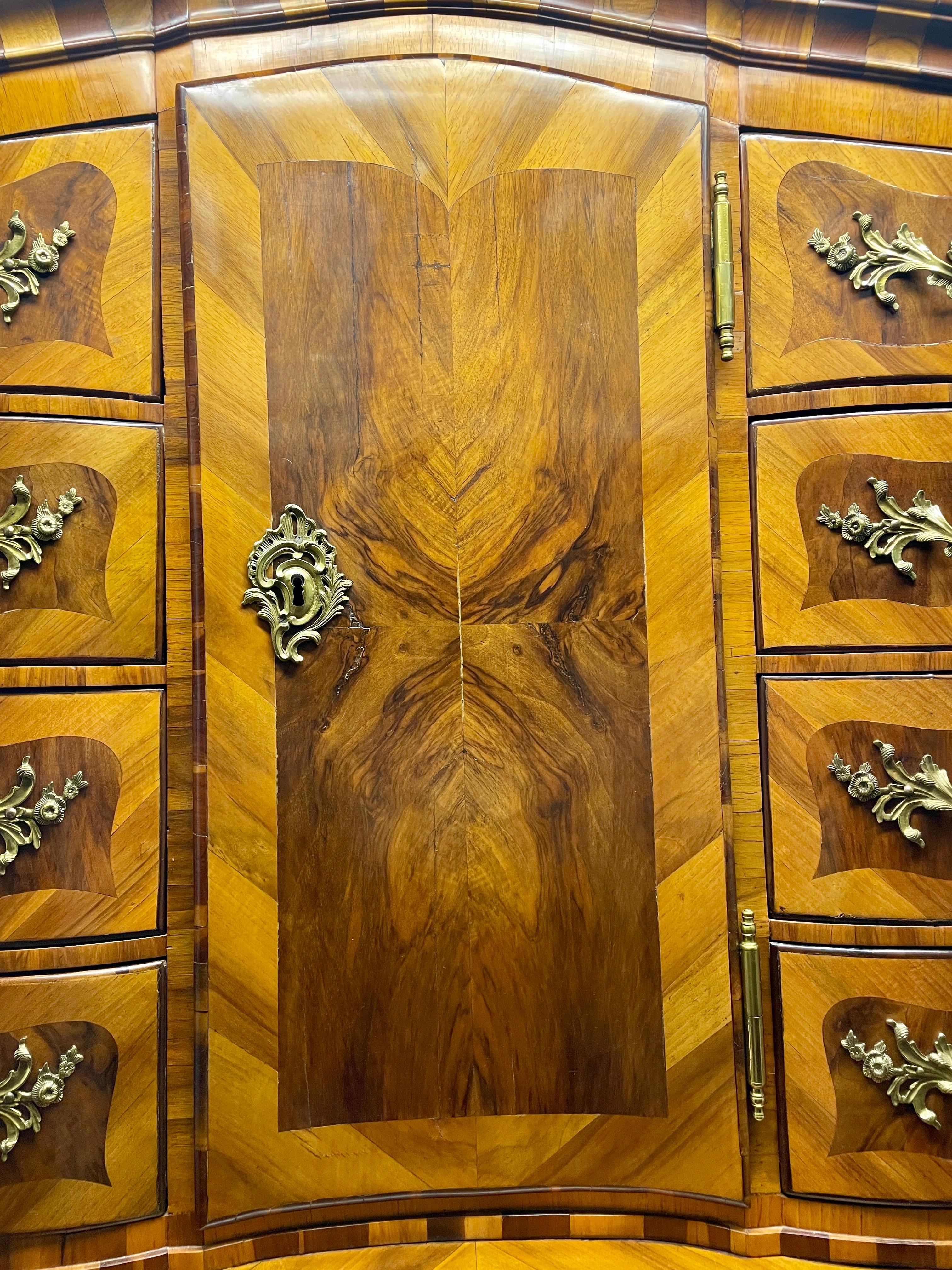 Walnut Baroque Cabinet with Secretary Desk, Germany 1760-70 For Sale