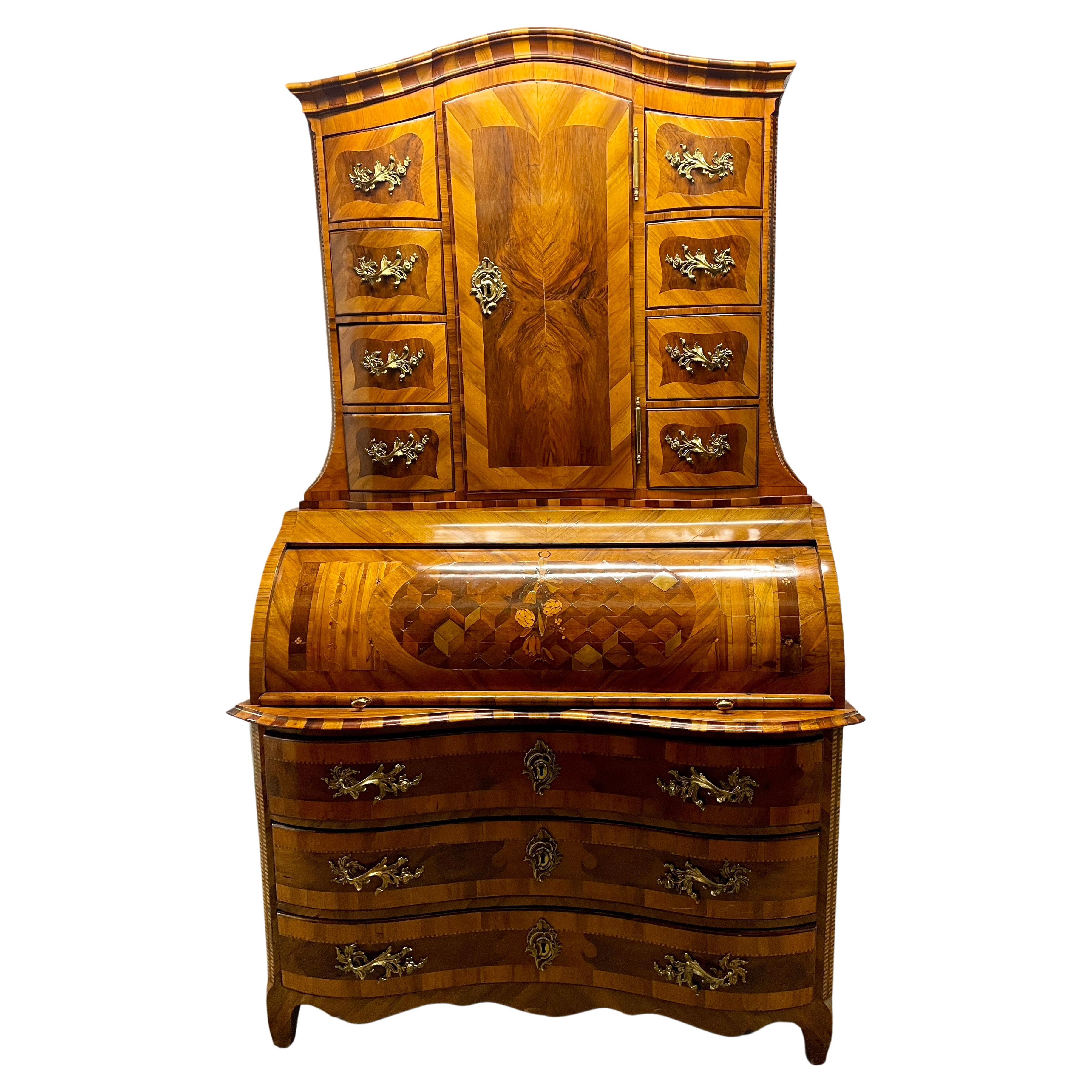 Baroque Cabinet with Secretary Desk, Germany 1760-70 For Sale