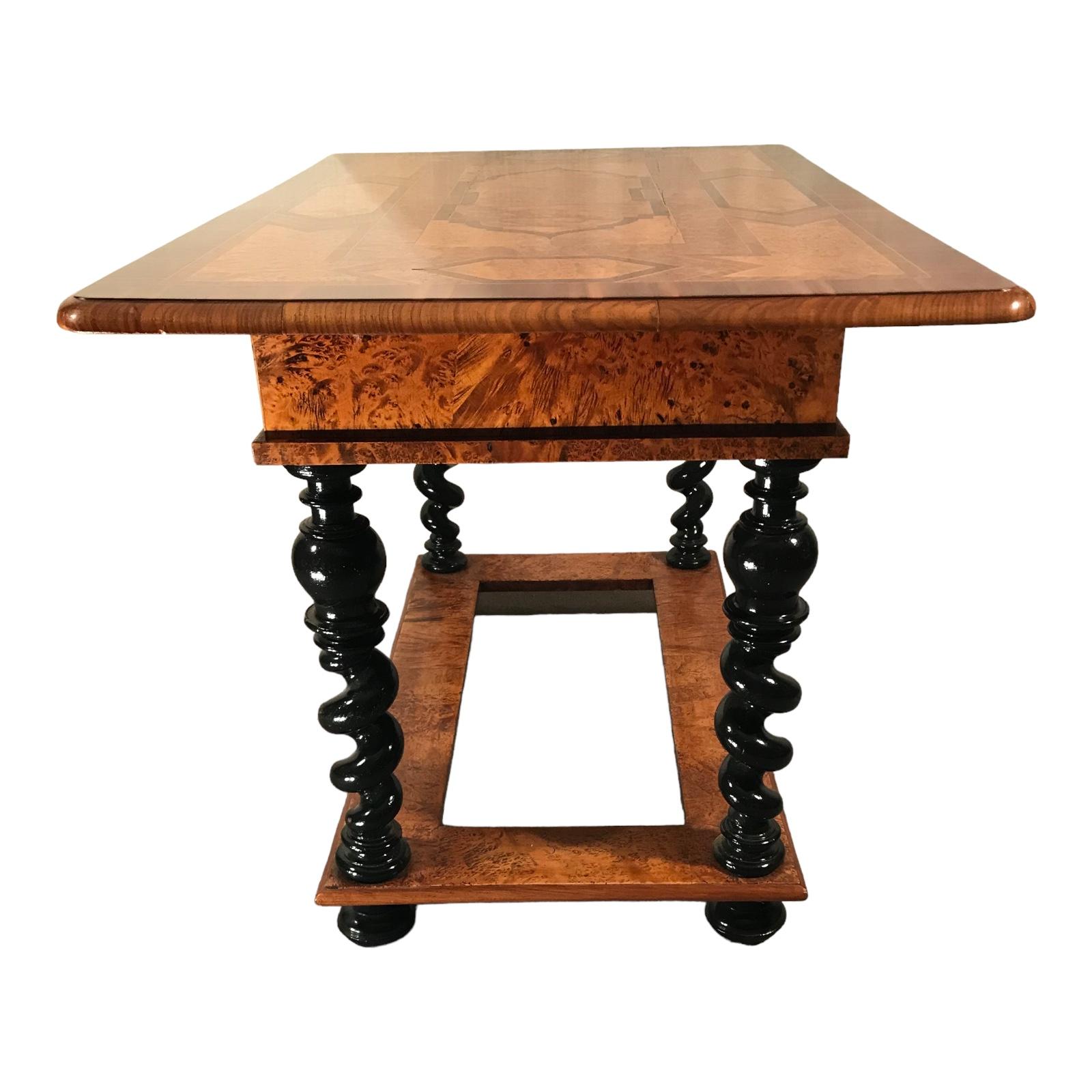 Birdseye Maple Baroque Center Table, Germany 18th century