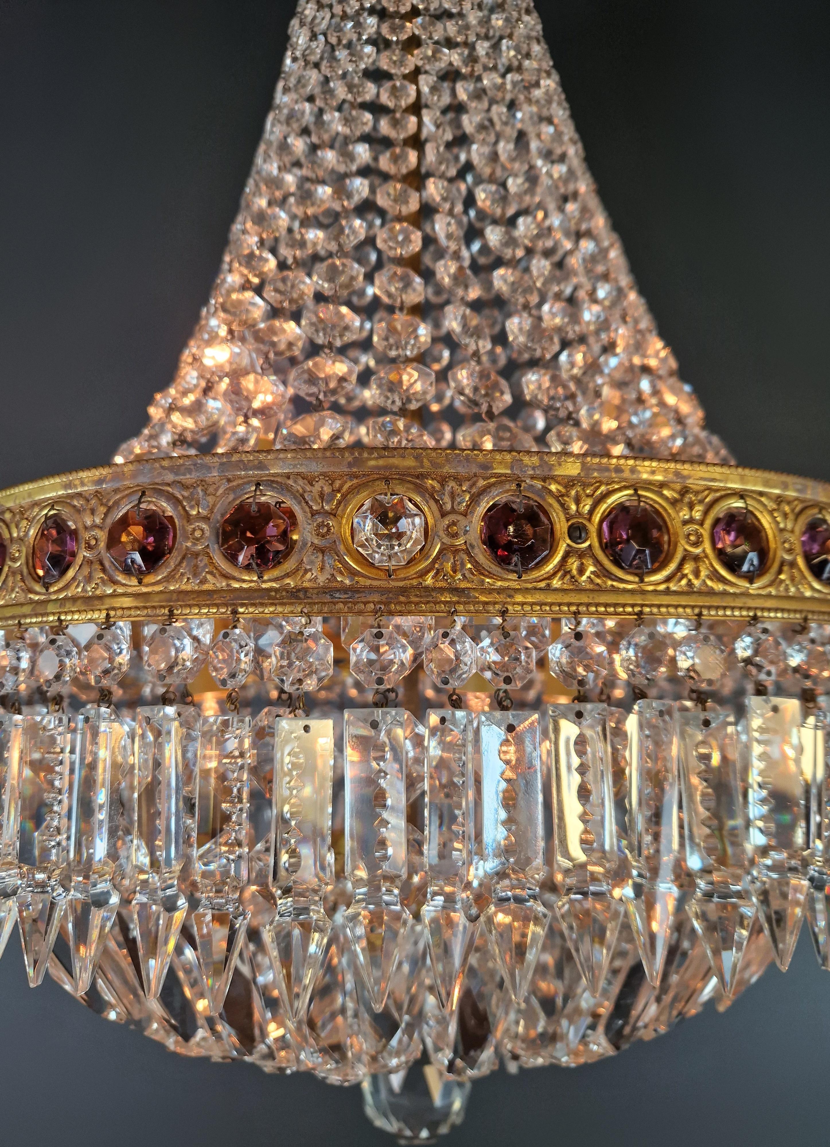 Baroque Chandelier Crystal Empire Brass Sac a Pearl Lustre Antique Purple 4