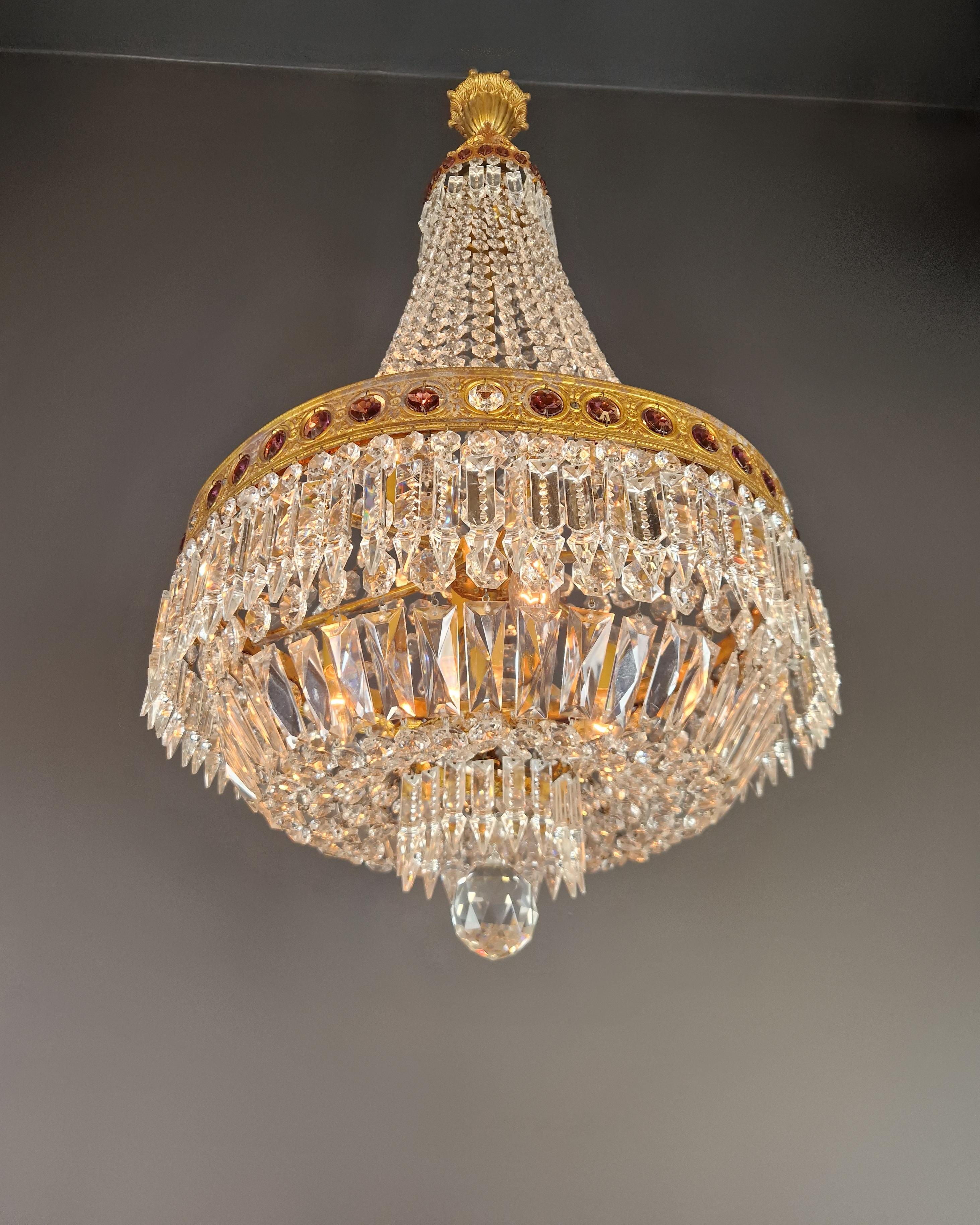 Baroque Chandelier Crystal Empire Brass Sac a Pearl Lustre Antique Purple 2