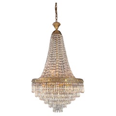 Lampadario barocco in cristallo Empire Brass Sac a Pearl Lustre Ceiling Antique