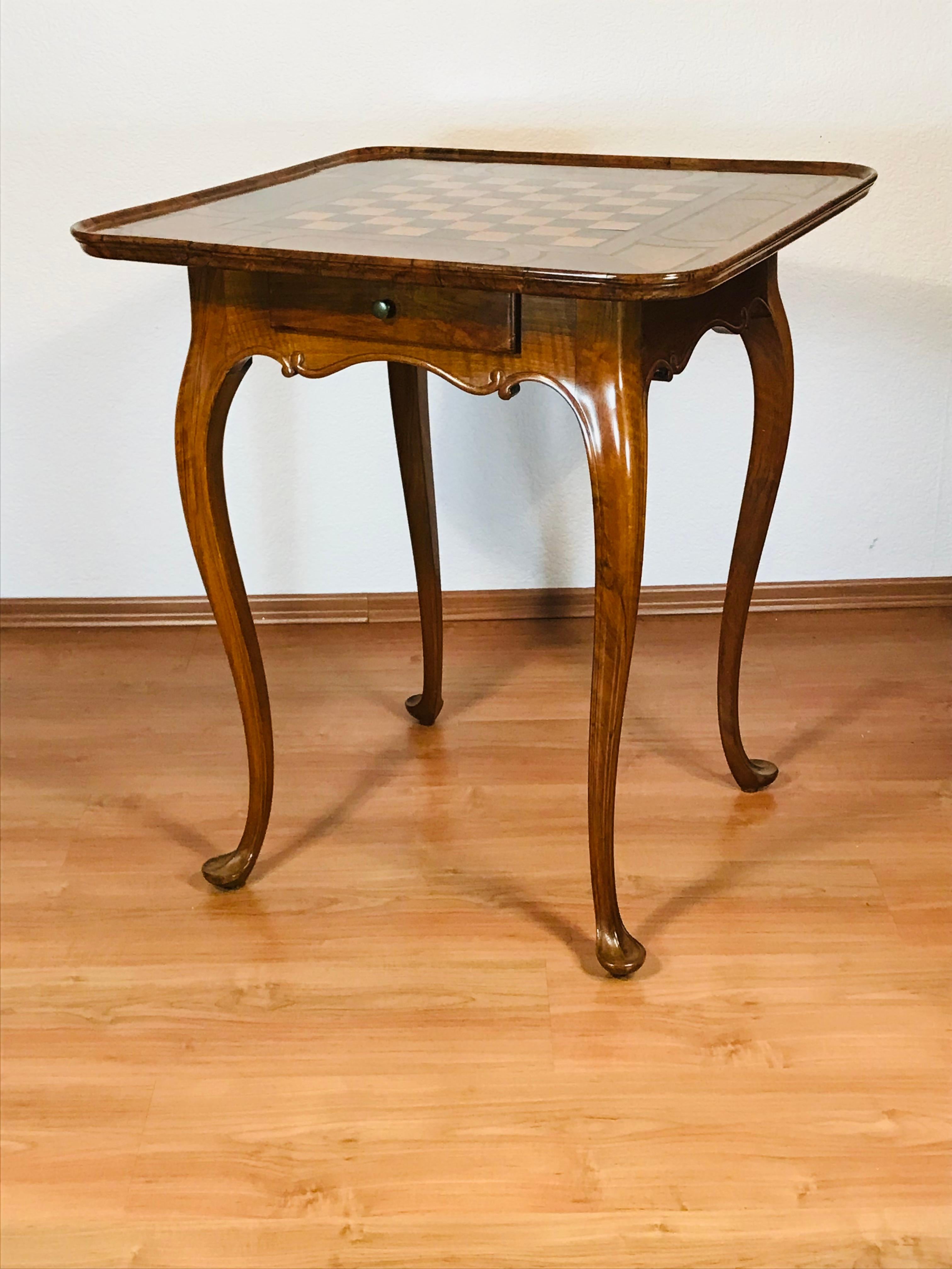 Baroque Chess Table, Germany 1750 In Good Condition For Sale In Leimen, DE