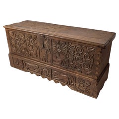 Antique Baroque chest from the 18th century