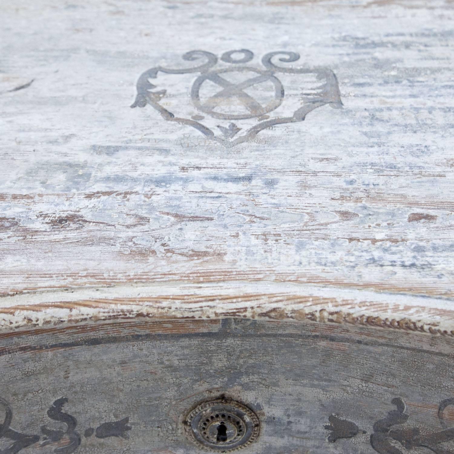 Hand-Painted Baroque Chest of Drawers, 18th Century