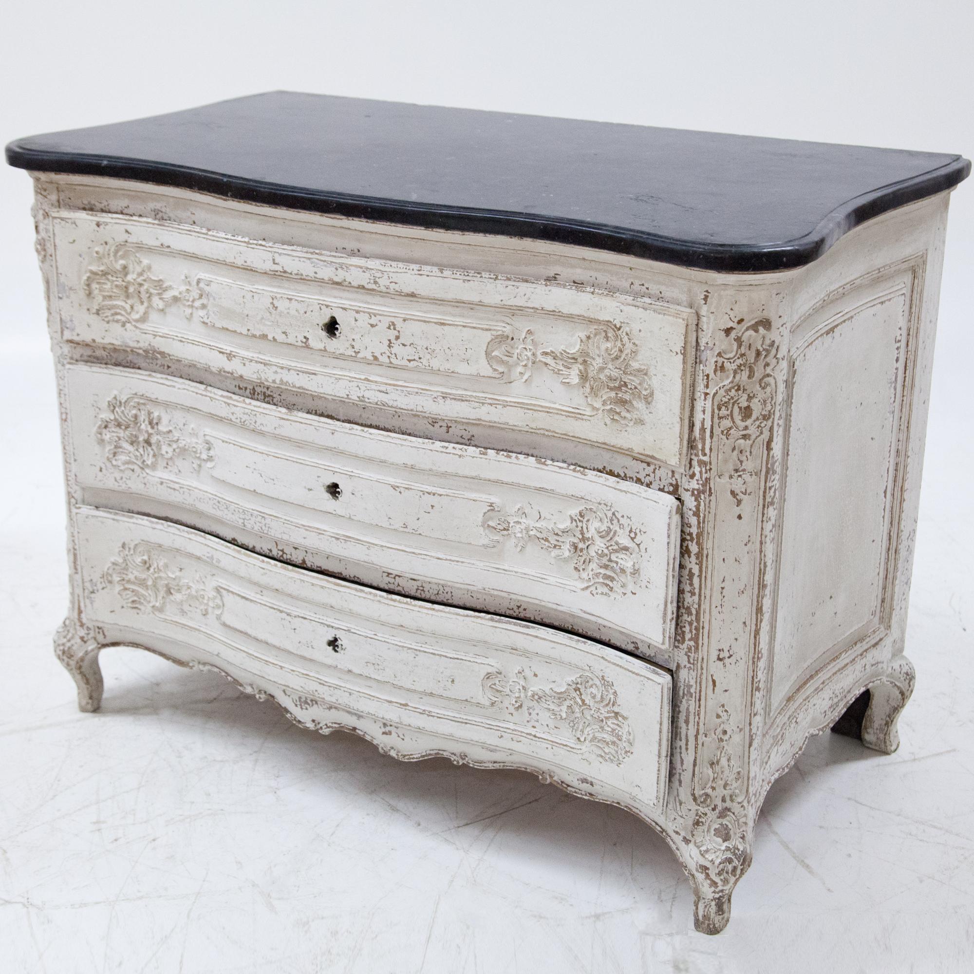 Marble Baroque Chest of Drawers, 18th Century