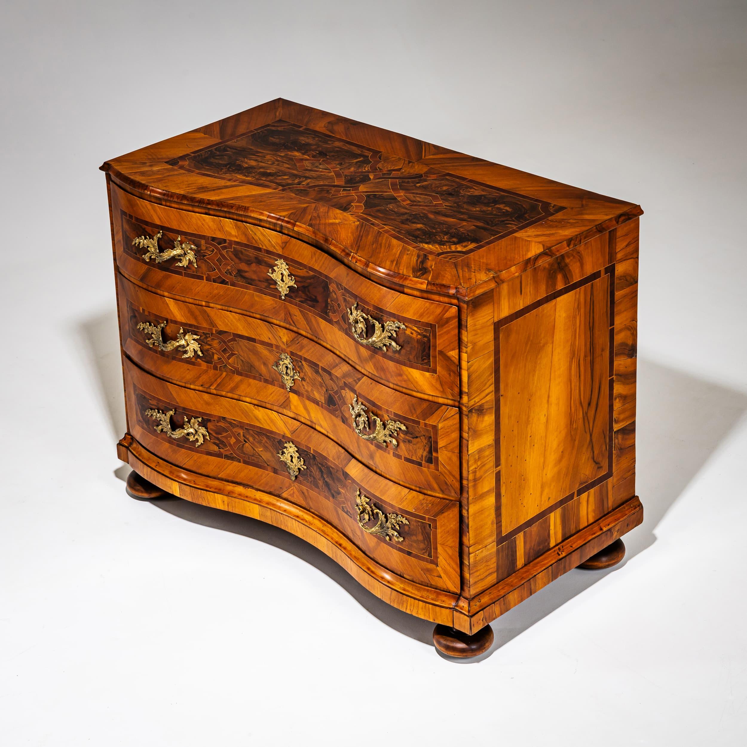 Polished Baroque Chest of Drawers, German, Mid-18th Century For Sale