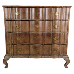 Baroque chest of drawers in oak with brass fittings from the 1780
