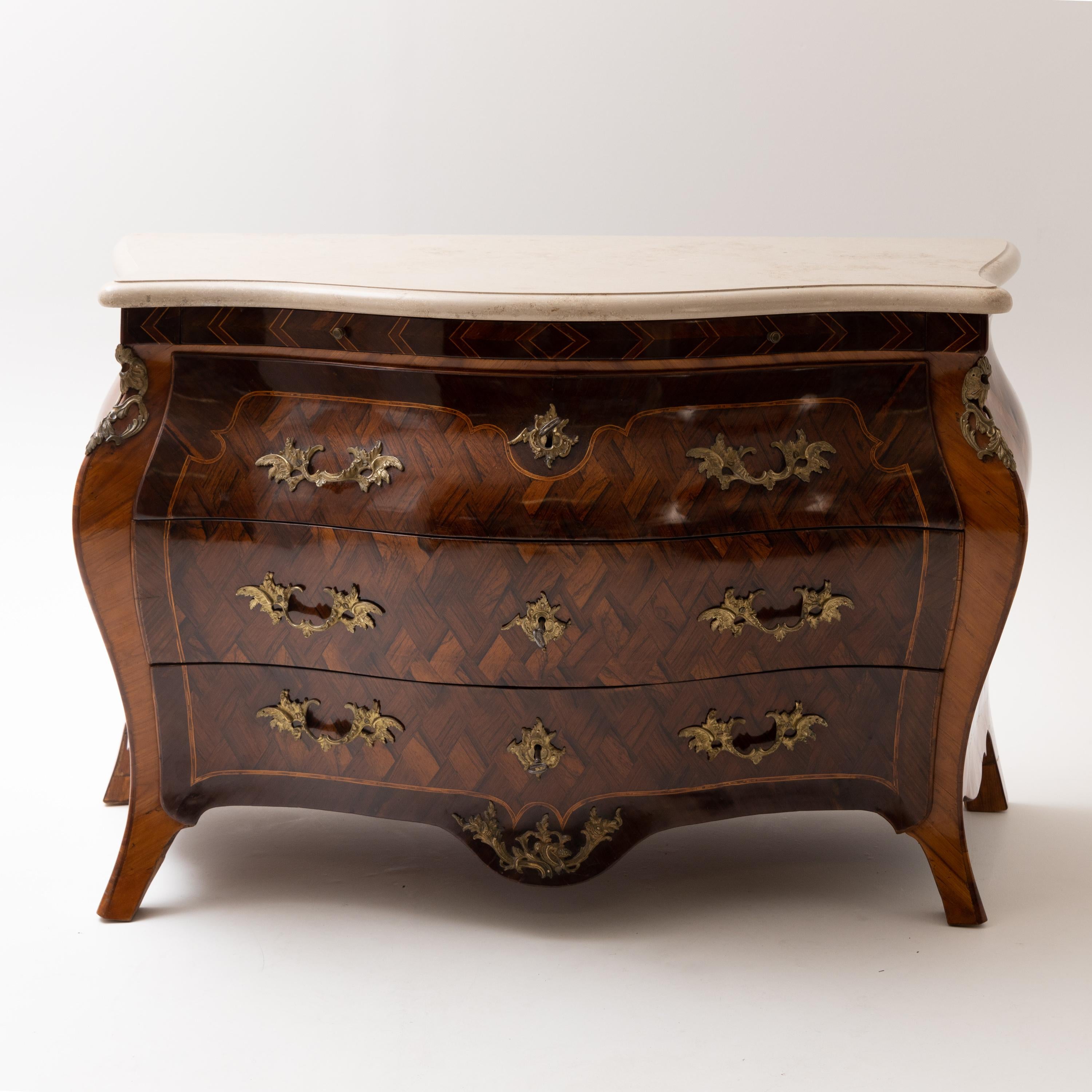 Baroque Chest of Drawers, Niclas Korp, Sweden, c. 1775 For Sale 7