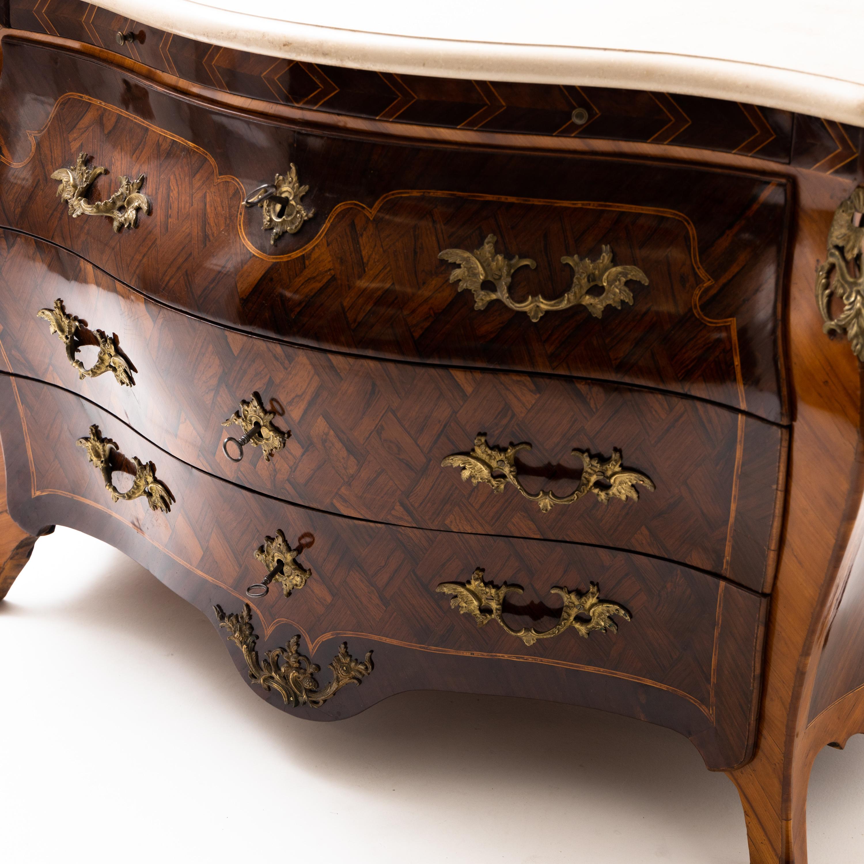Baroque Chest of Drawers, Niclas Korp, Sweden, c. 1775 For Sale 8