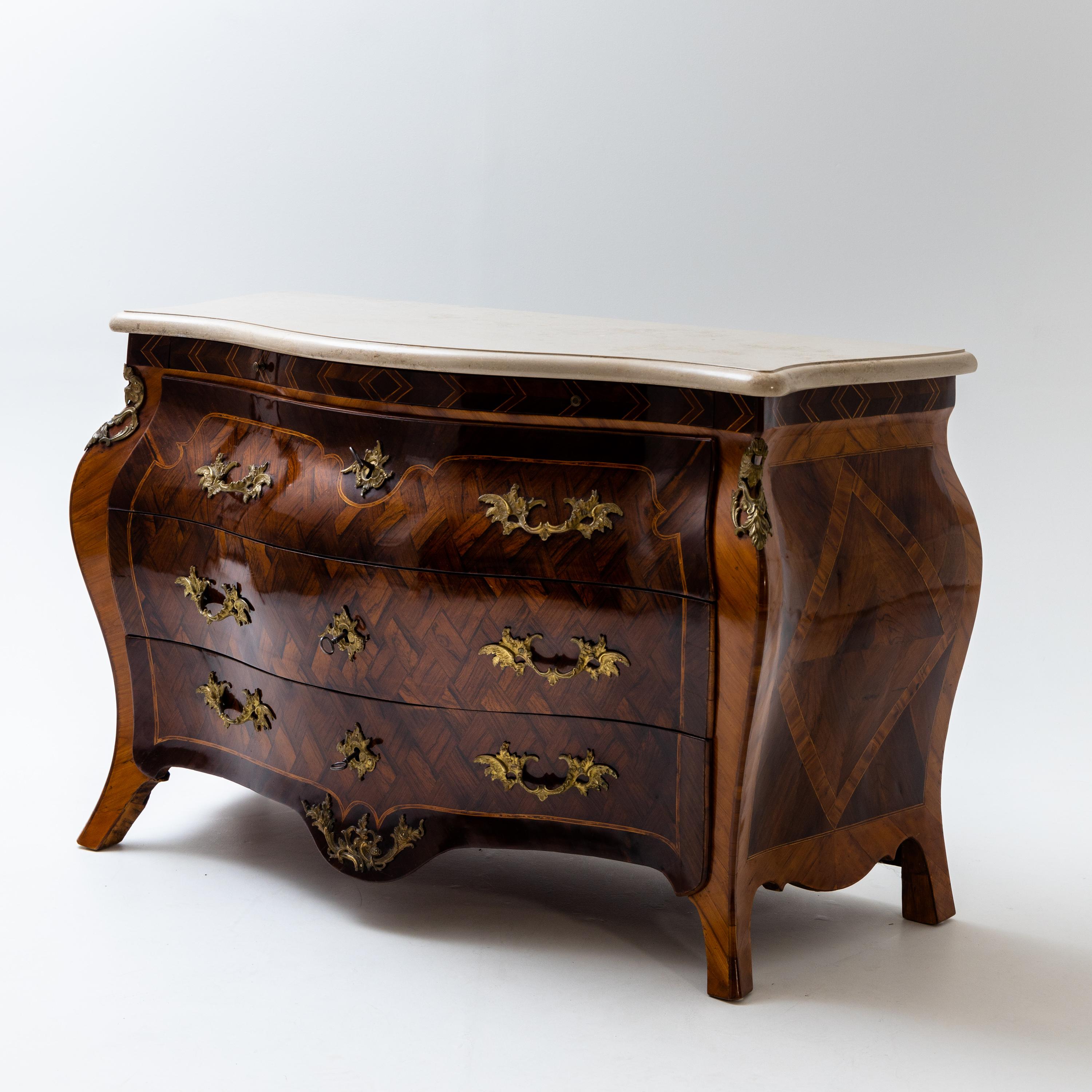 Baroque Chest of Drawers, Niclas Korp, Sweden, c. 1775 For Sale 9