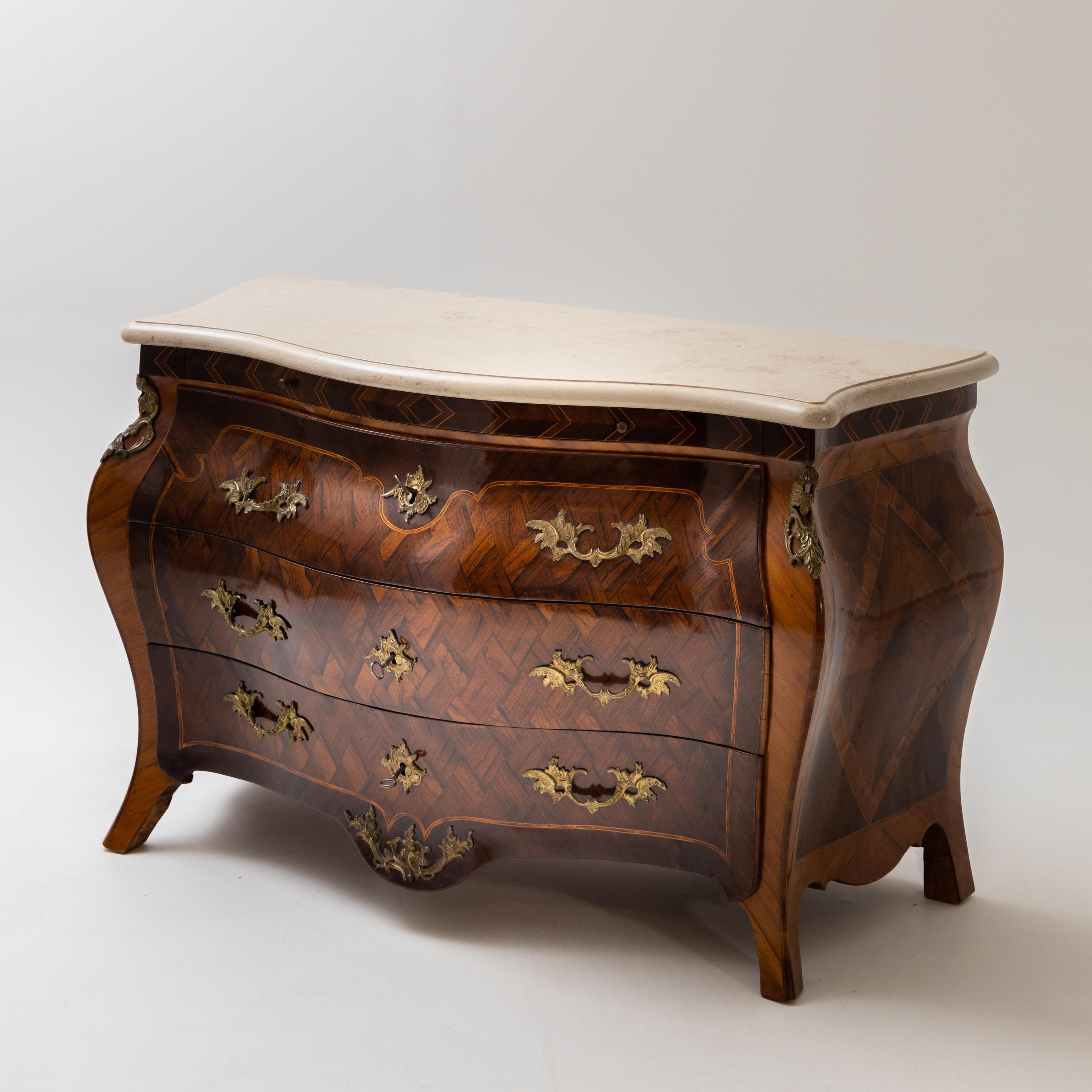 Baroque Chest of Drawers, Niclas Korp, Sweden, c. 1775 For Sale 10