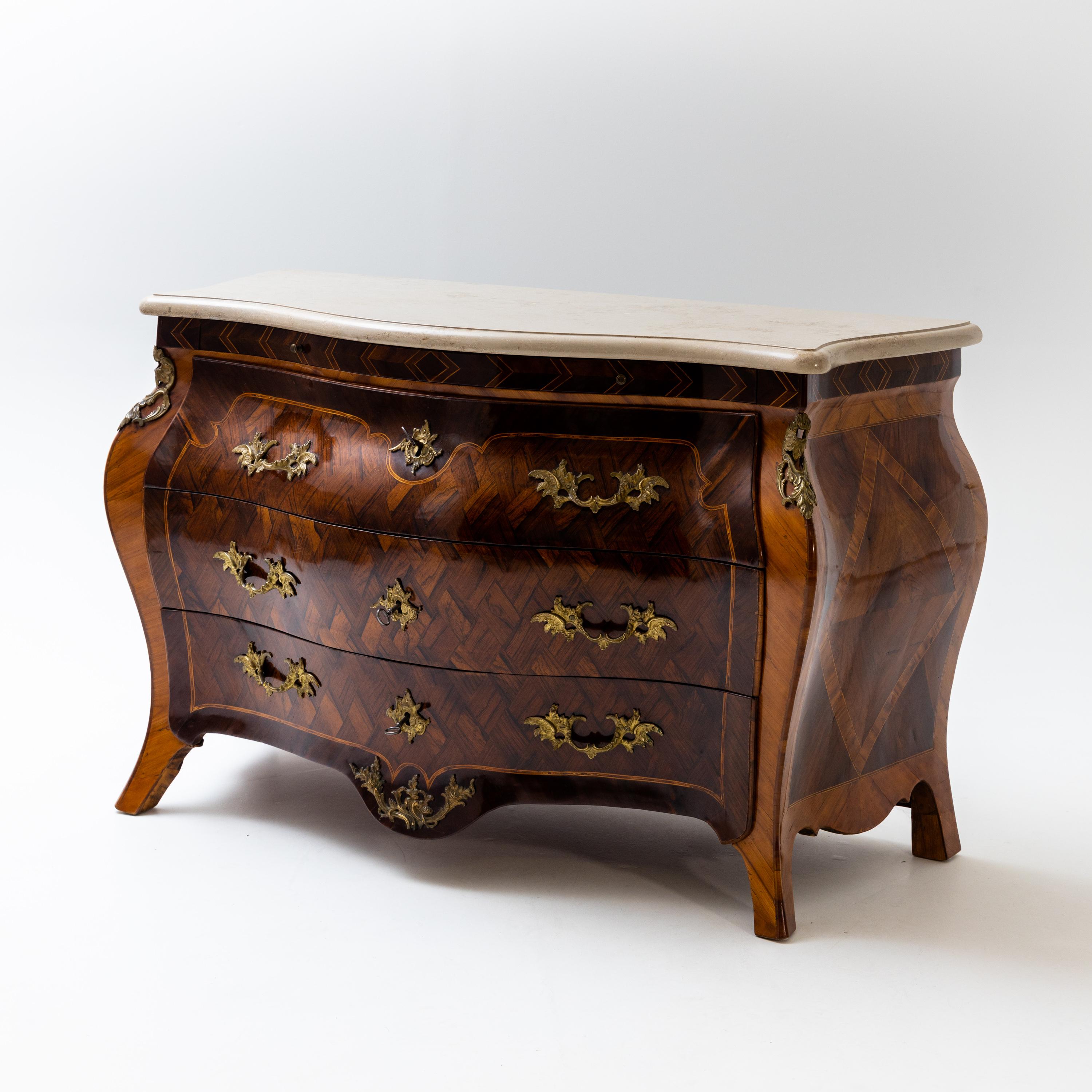 Baroque Chest of Drawers, Niclas Korp, Sweden, c. 1775 For Sale 1