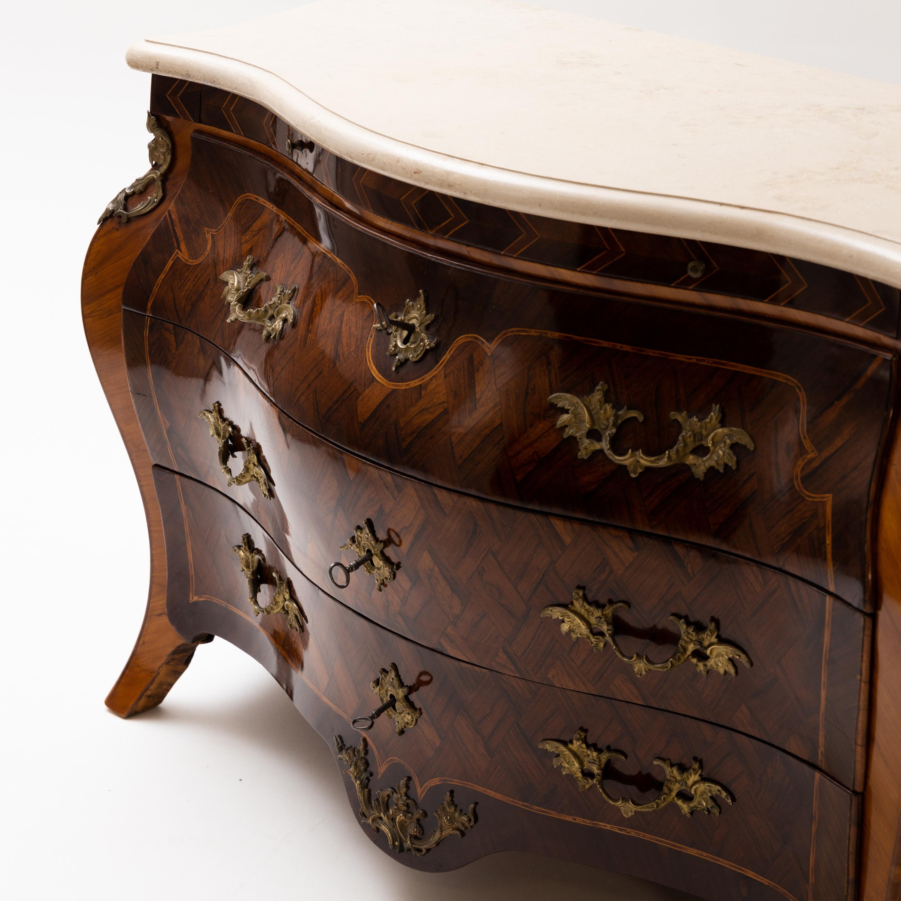 Baroque Chest of Drawers, Niclas Korp, Sweden, c. 1775 For Sale 2