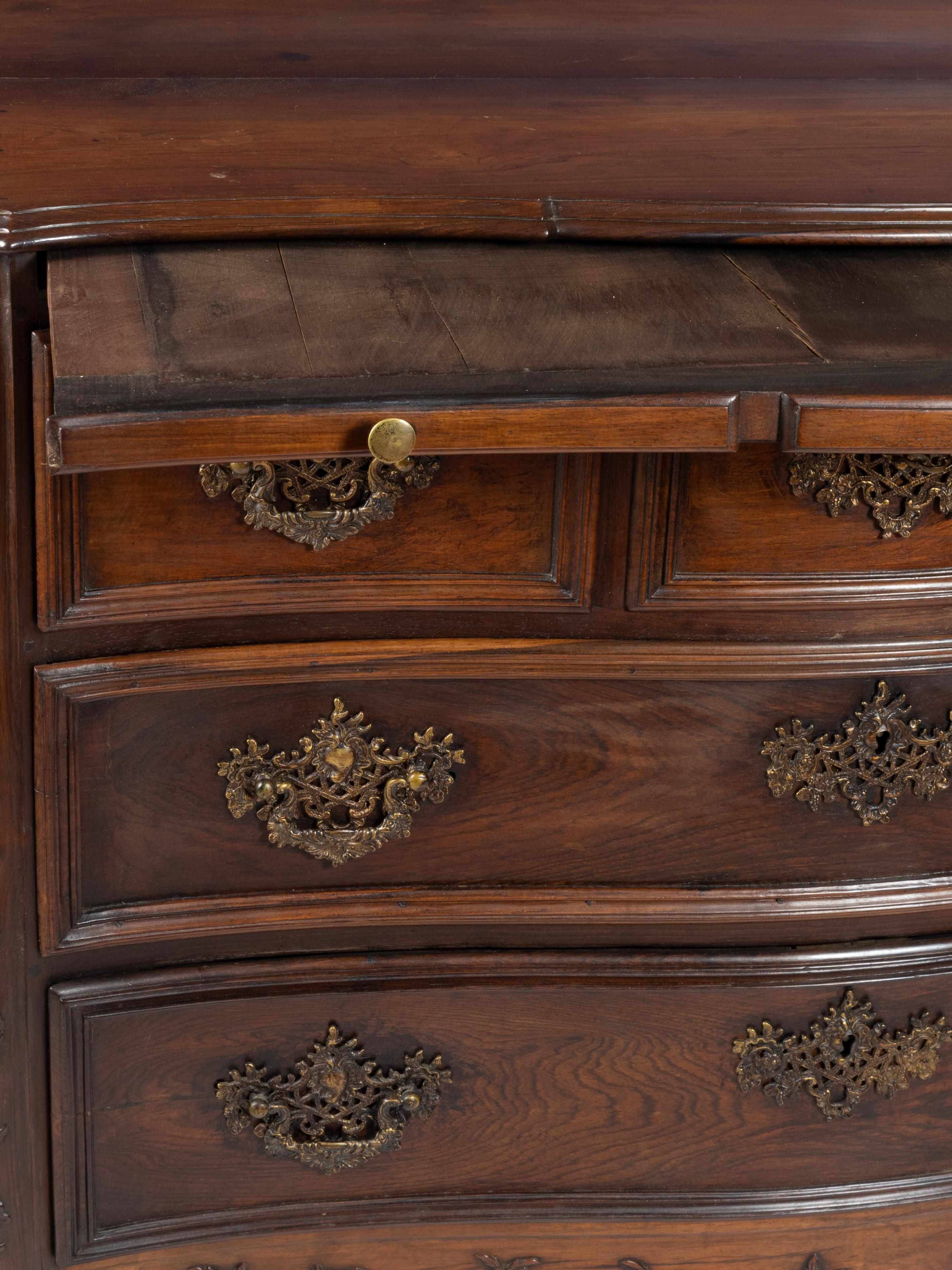 Brass Baroque Chest Of Drawers, Portugal, 18th Century For Sale