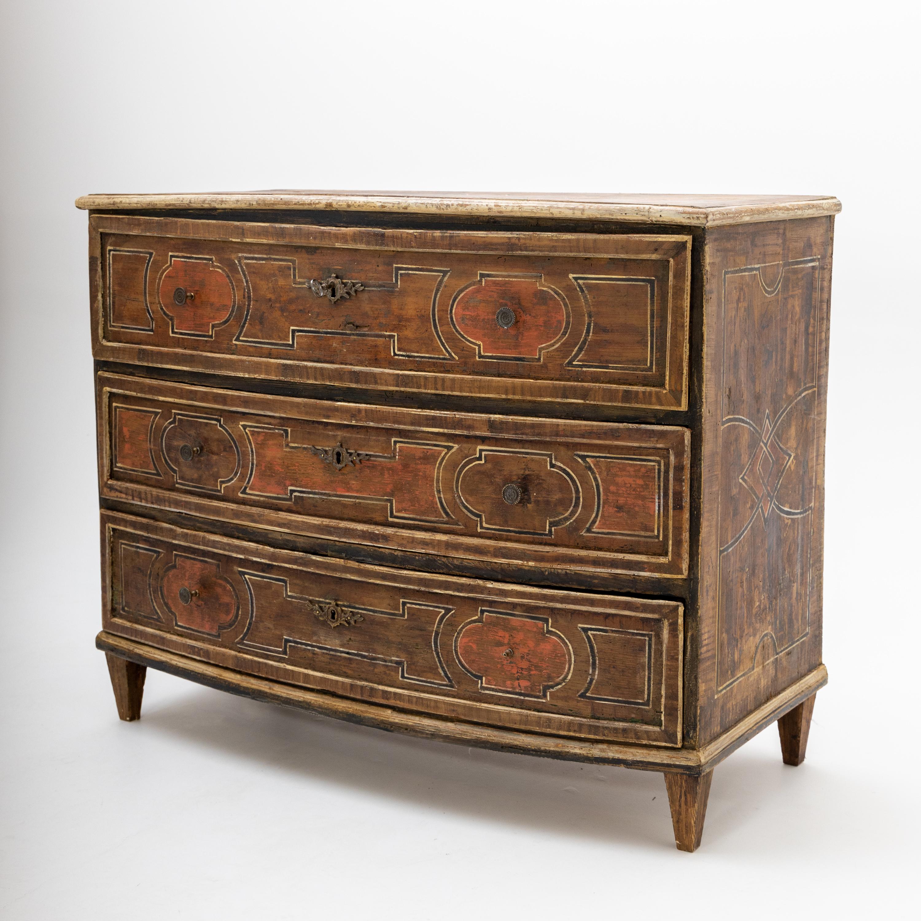 Hand-Painted Baroque Chest of Drawers, South Germany around 1780