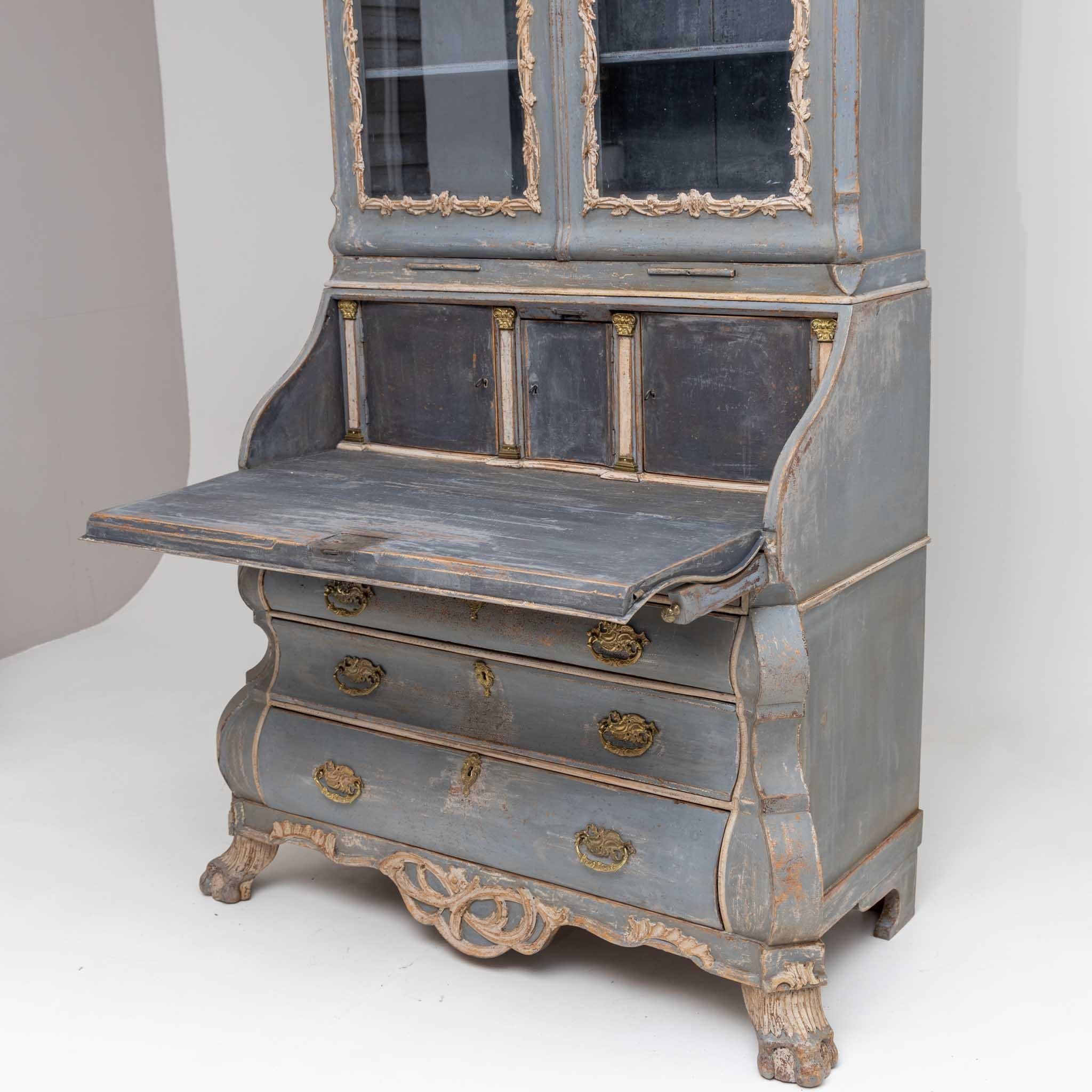 Wood Rococo top secretary, Northern Europe 18th century For Sale
