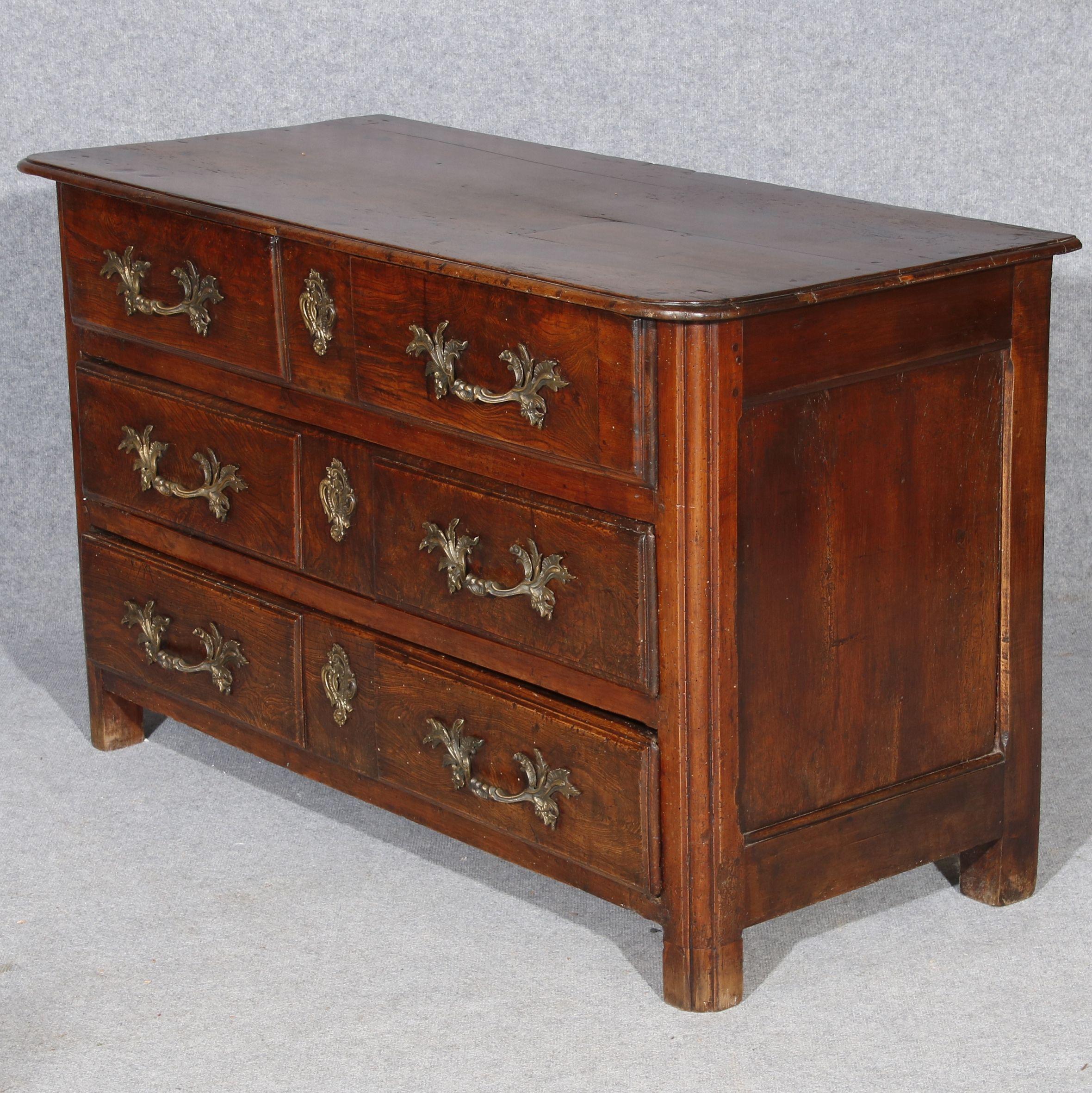 German Baroque Chest with Beautiful Patina Walnut Ash, 18th Century