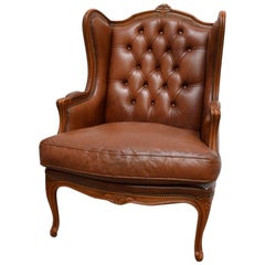 Baroque Chesterfield High Back Chair / Wingchair in Well Kept Original State