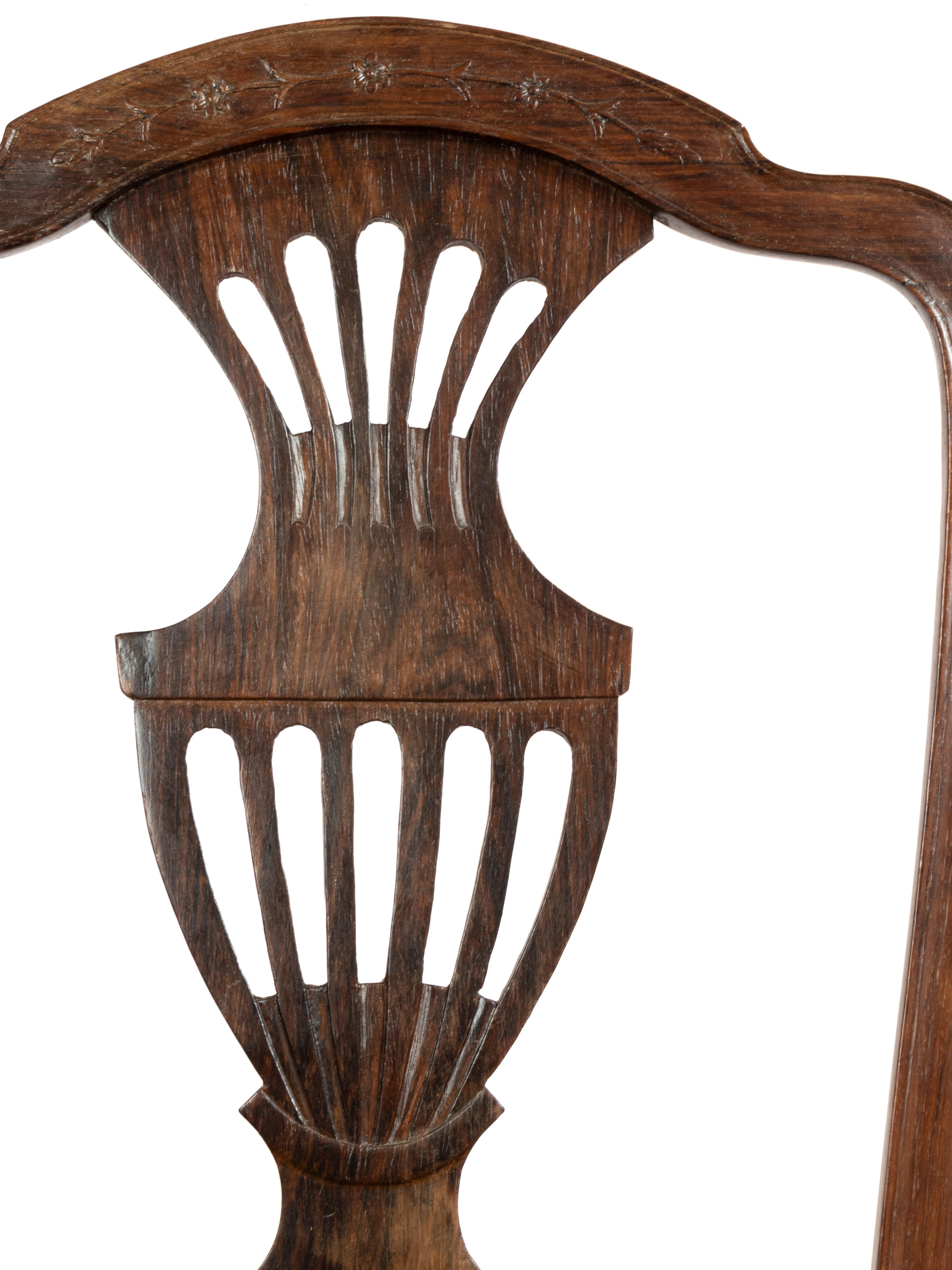 Chaise baroque de style Chippendale, 19e siècle en vente 3