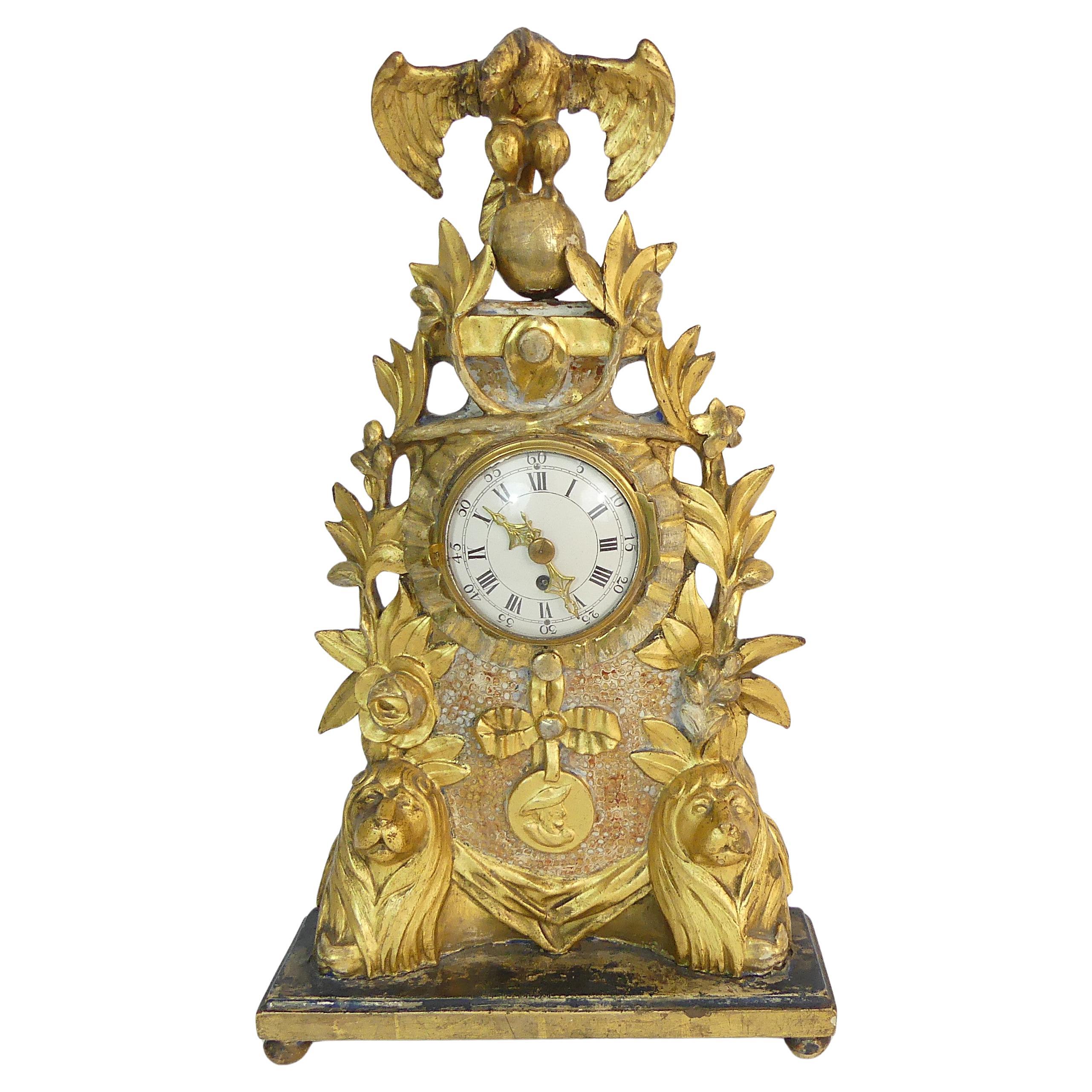 baroque clock 1750-1760 For Sale