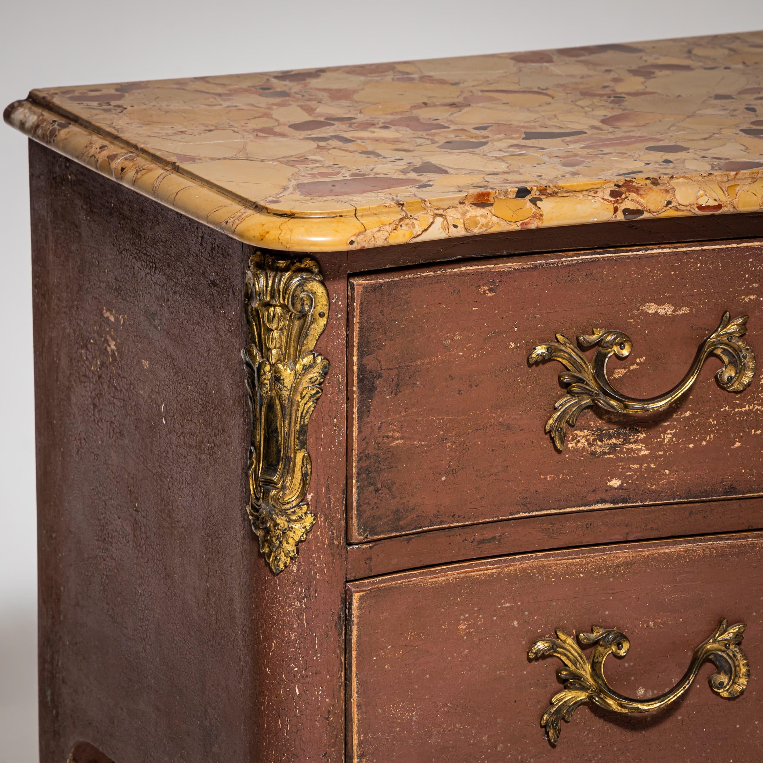 Dipinto a mano Commode barocca, Francia, XVIII-XIX secolo