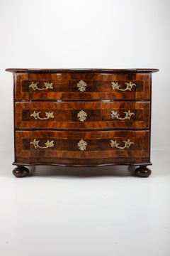 Baroque Commode in Walnut with Inlays from Around 1750
