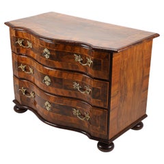 Baroque Commode in Walnut with Inlays from Around 1750