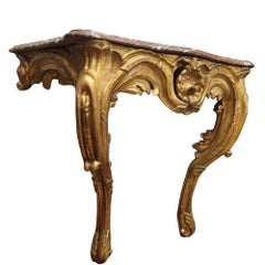 Baroque Console table, carved and gilded wood, Louis XV, France