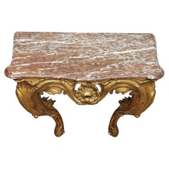 Baroque Console table, carved and gilded wood, Louis XV, France