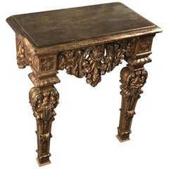 Antique Baroque Gilt Wood Console Table, Southern Germany 18th Century