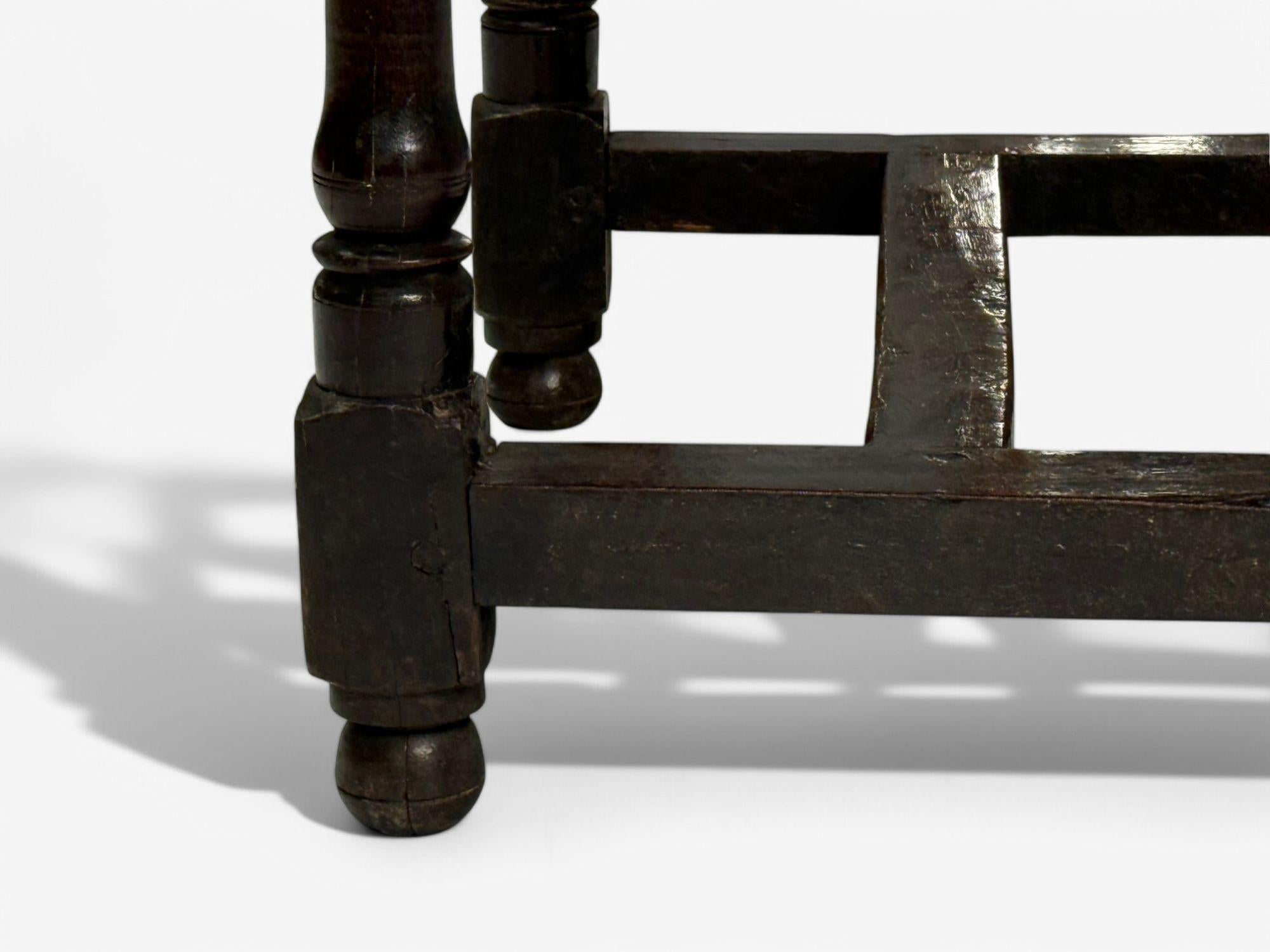 Baroque, Continental, Oak, Rustic Side Table, 17th C. For Sale 5