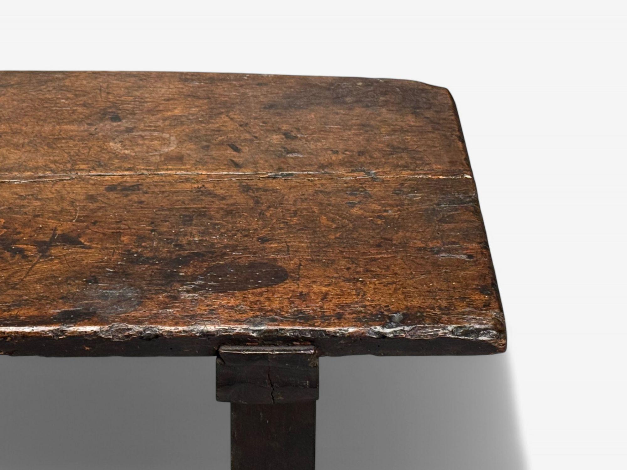 Baroque, Continental, Oak, Rustic Side Table, 17th C. For Sale 2
