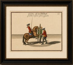 Baroque Courbette Dressage - Antique Engraving after Newcastle, circa 1700