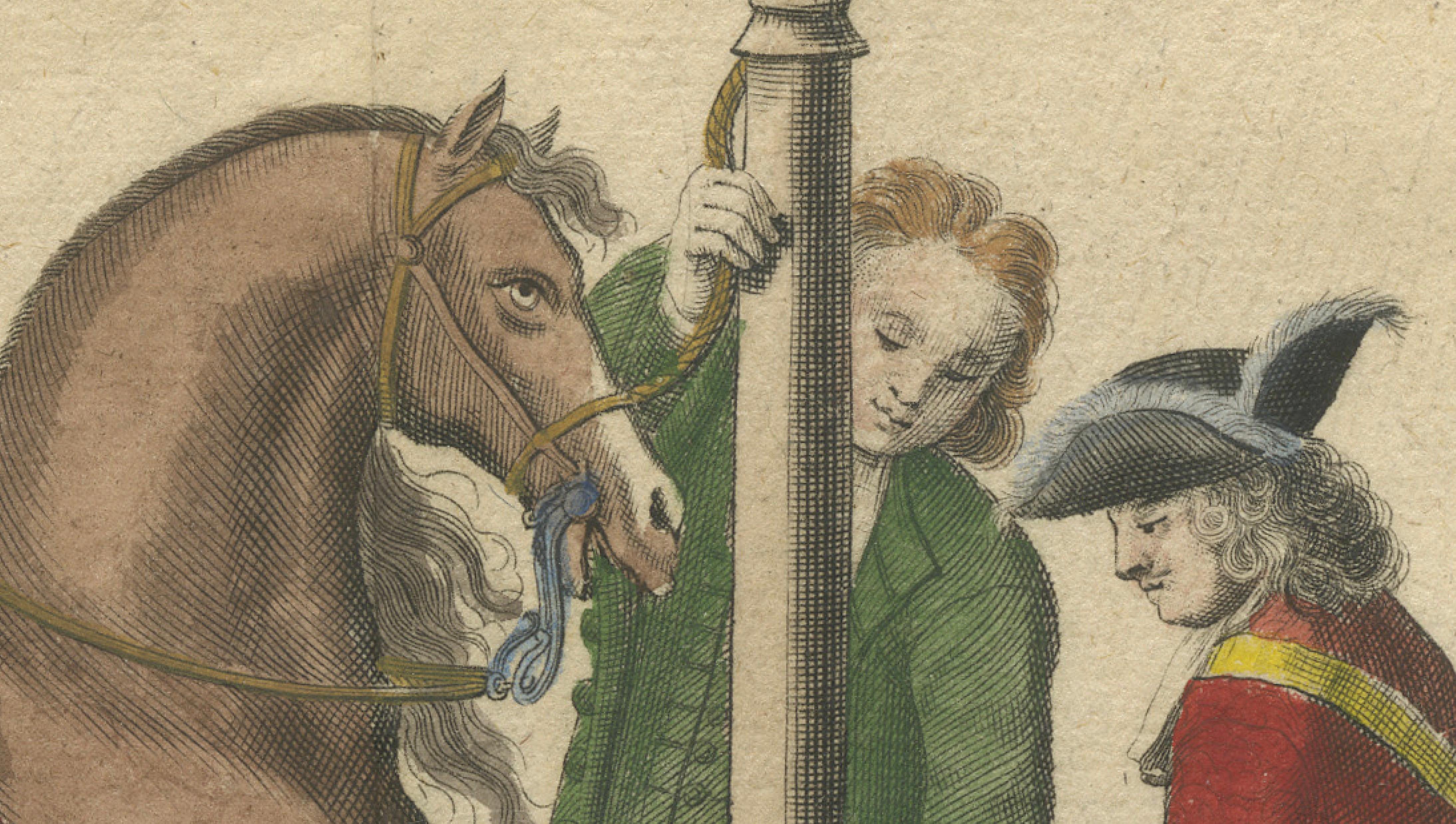 Baroque Courbette Dressage - Antique Engraving after Newcastle, circa 1700