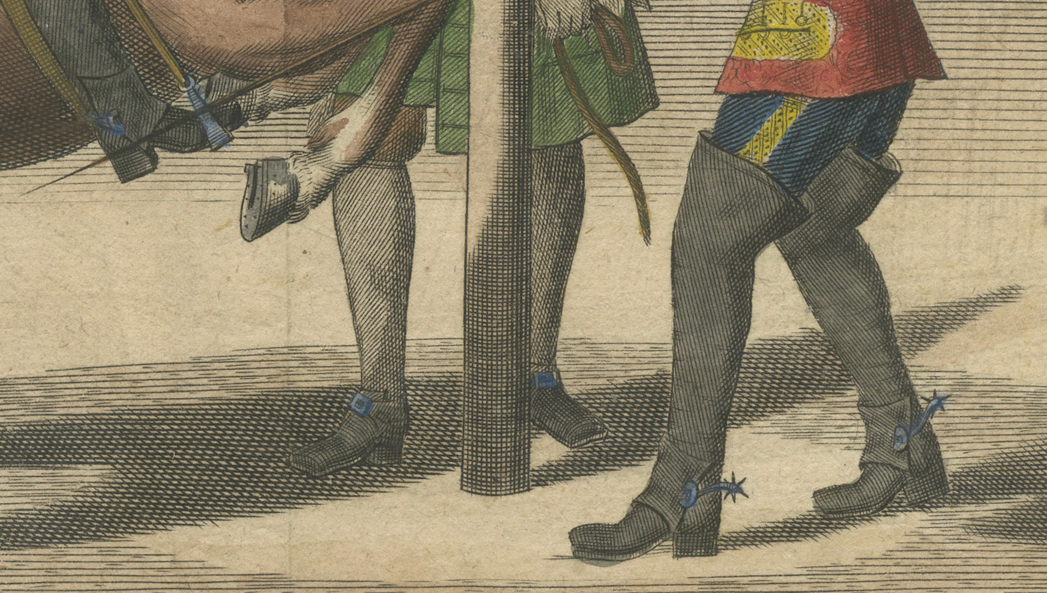 Baroque Courbette Dressage - Antique Engraving after Newcastle, circa 1700