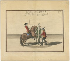 Baroque Courbette Dressage - Antique Engraving after Newcastle, circa 1700